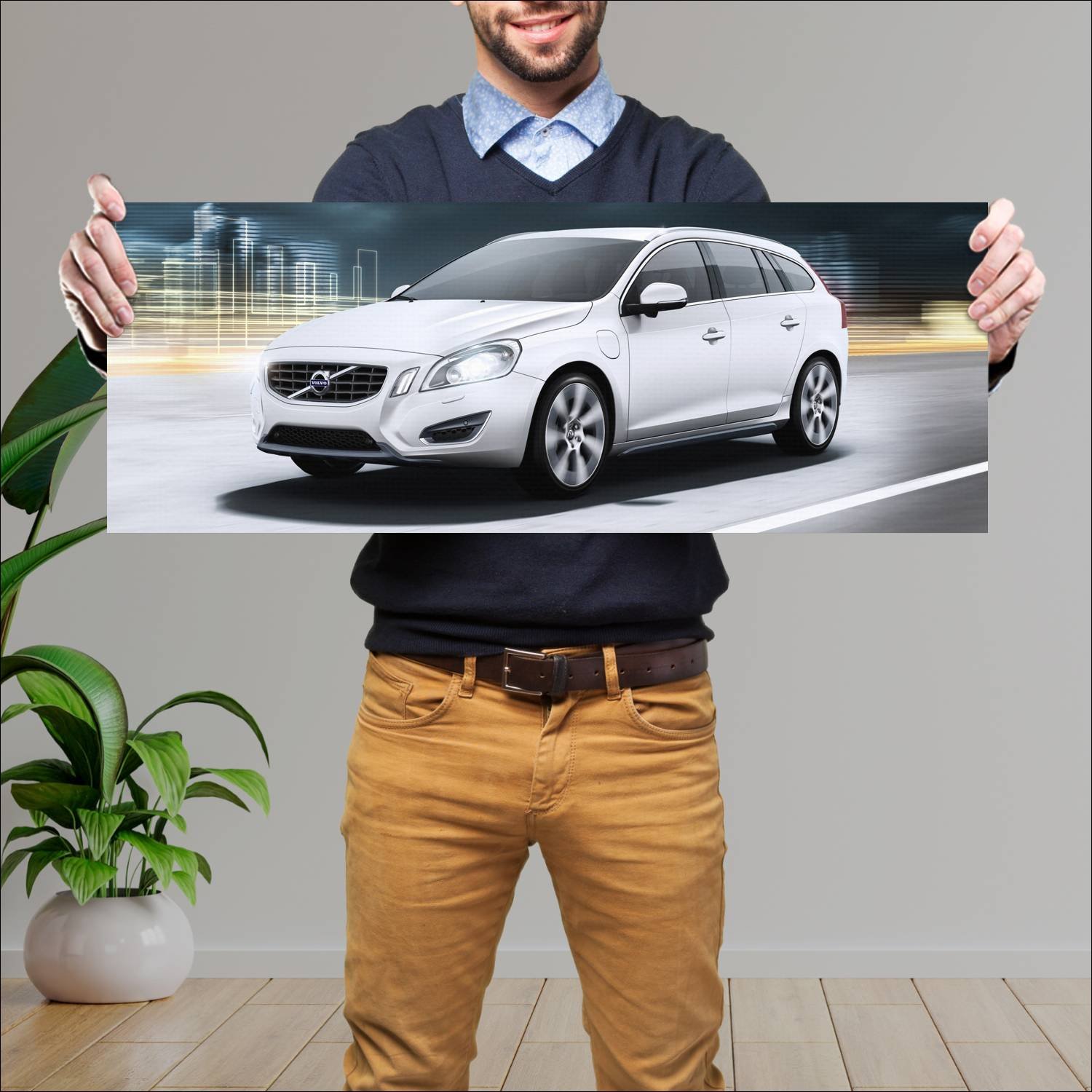 Cuadro grande 30x80cm 2011 volvo v60 plug in hybri 347 Volvo