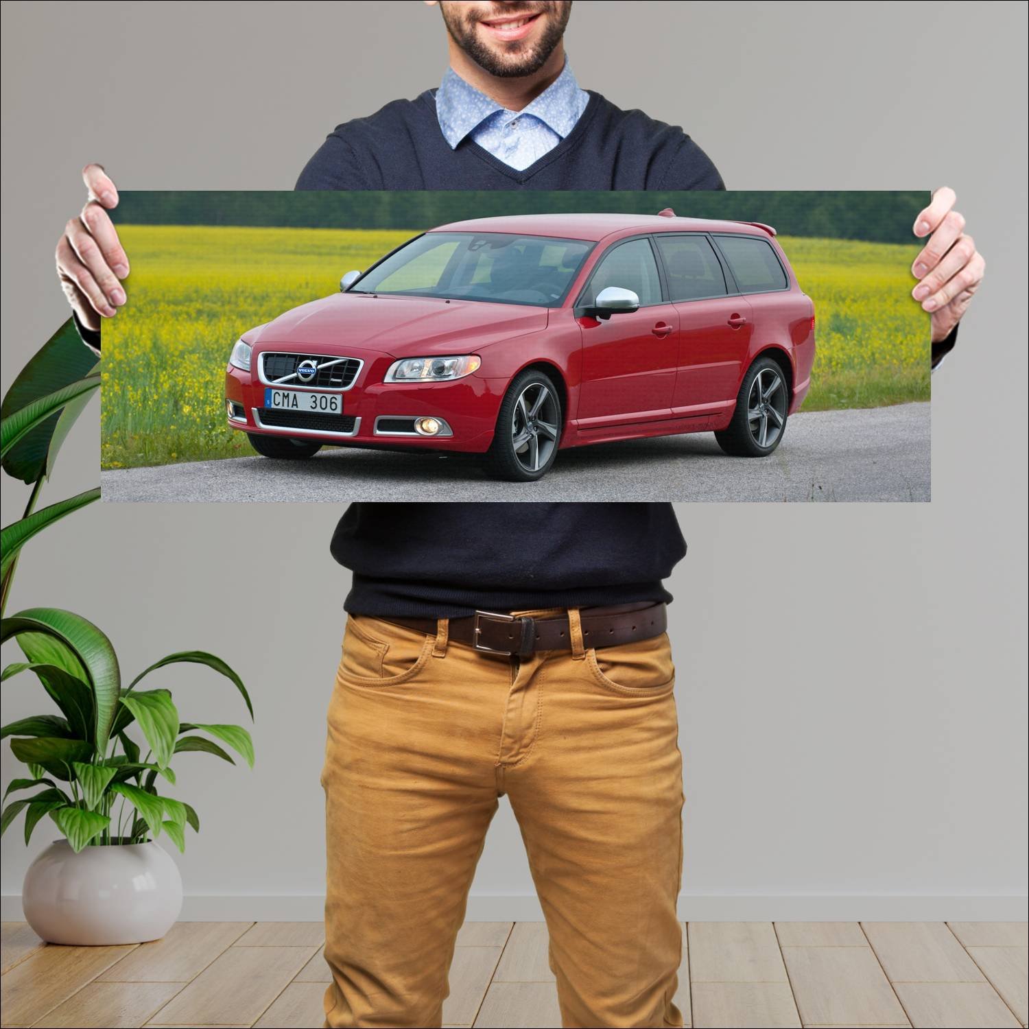 Cuadro grande 30x80cm 2011 volvo v70 r design Volvo