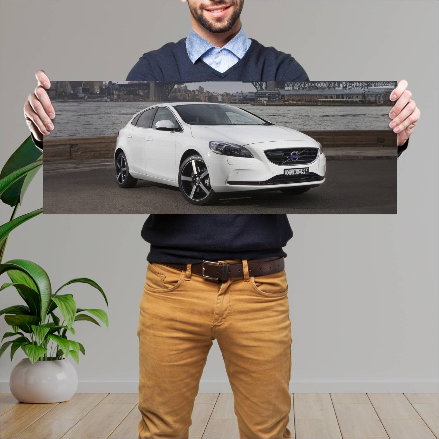 Cuadro grande 30x80cm 2012 volvo v40 au auto 362 Volvo