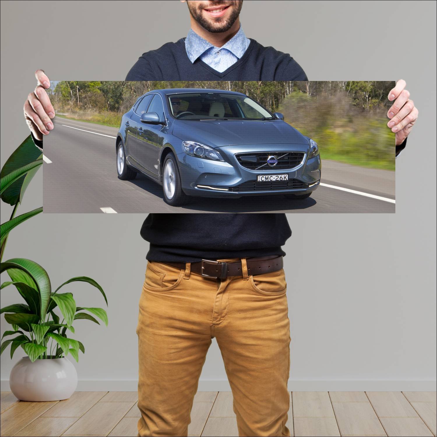 Cuadro grande 30x80cm 2012 volvo v40 au auto 363 Volvo