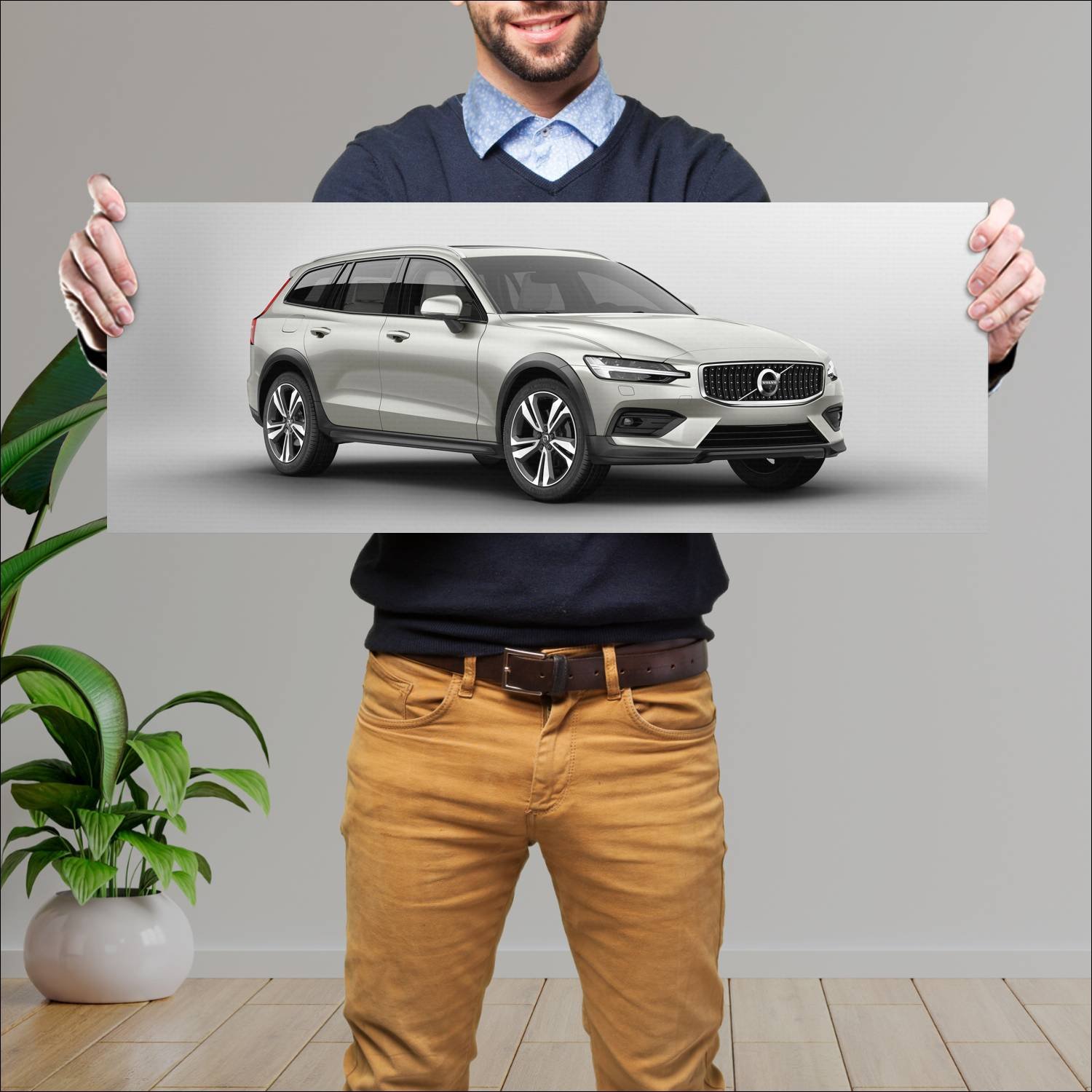 Cuadro grande 30x80cm 2018 volvo v60 cross country 562 Volvo