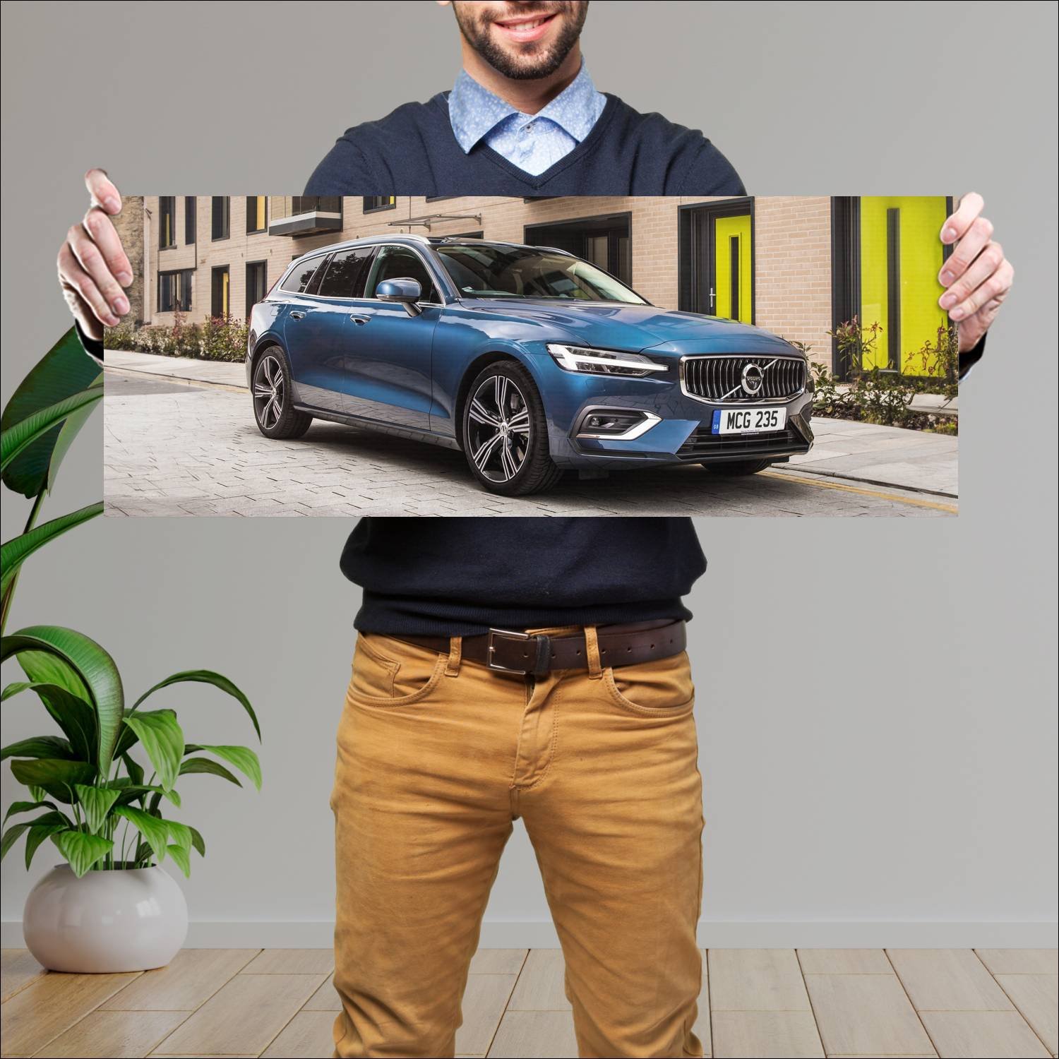 Cuadro grande 30x80cm 2018 volvo v60 inscription u 565 Volvo