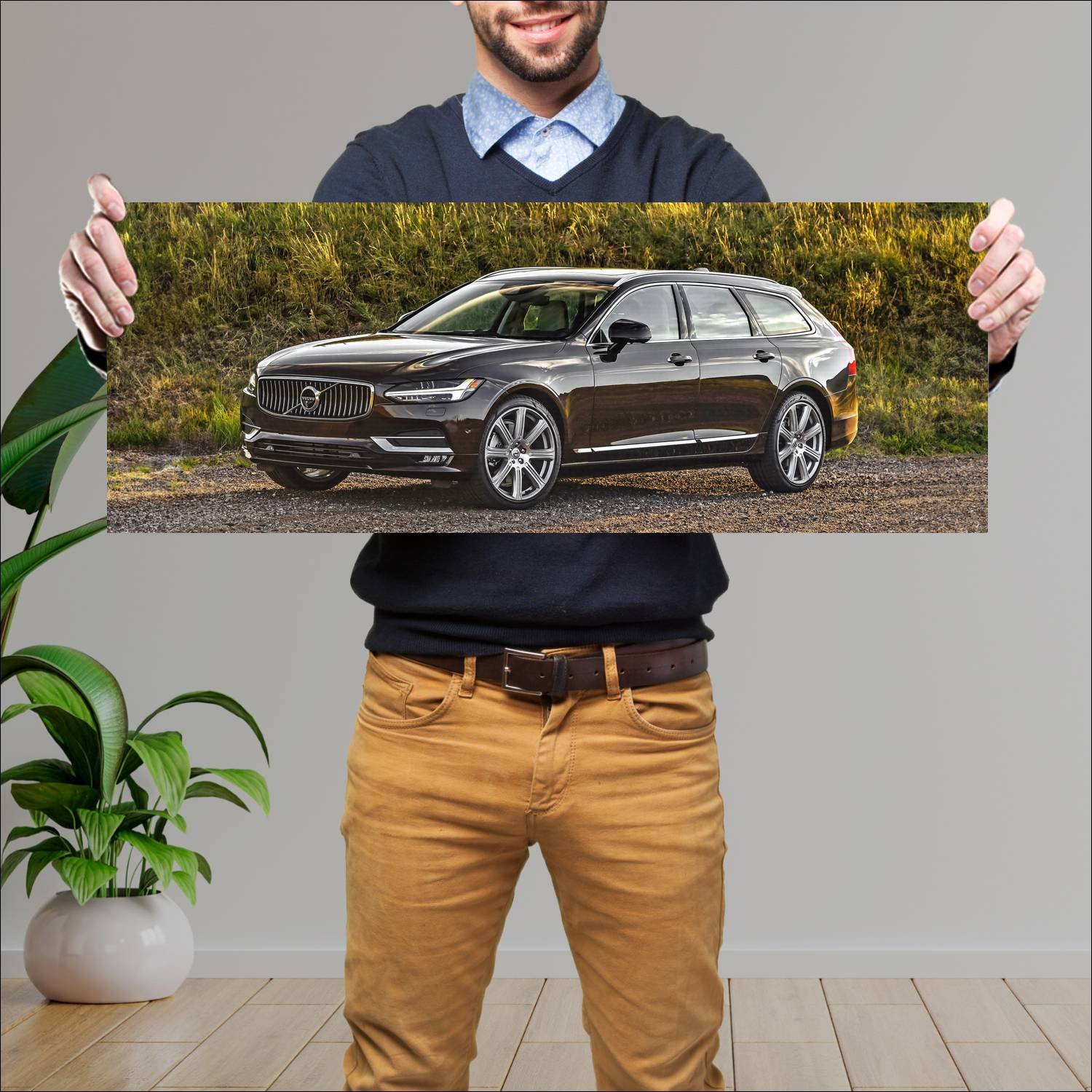 Cuadro grande 30x80cm 2018 volvo v90 us auto 568 Volvo