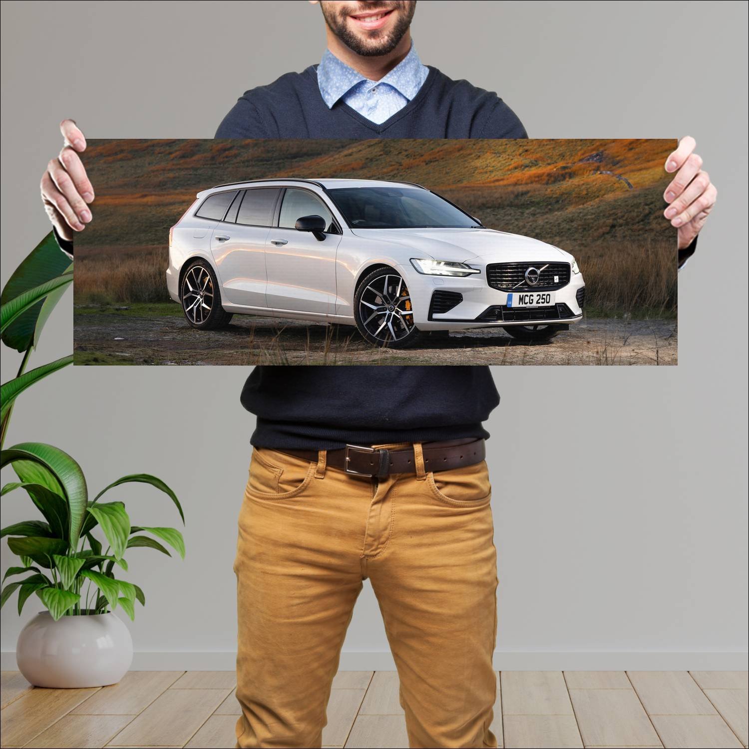 Cuadro grande 30x80cm 2019 volvo v60 polestar engi 590 Volvo