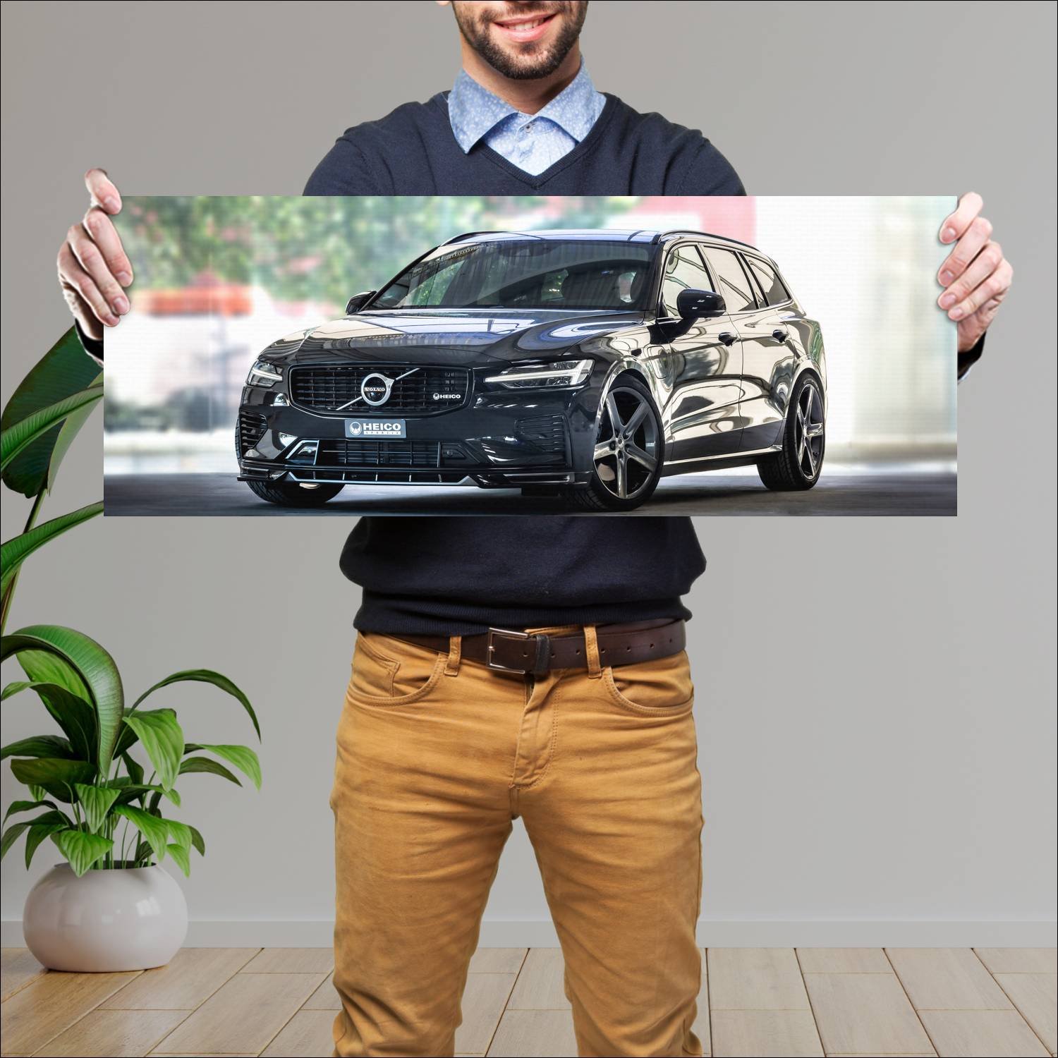 Cuadro grande 30x80cm 2019 volvo v60 r design by h 591 Volvo