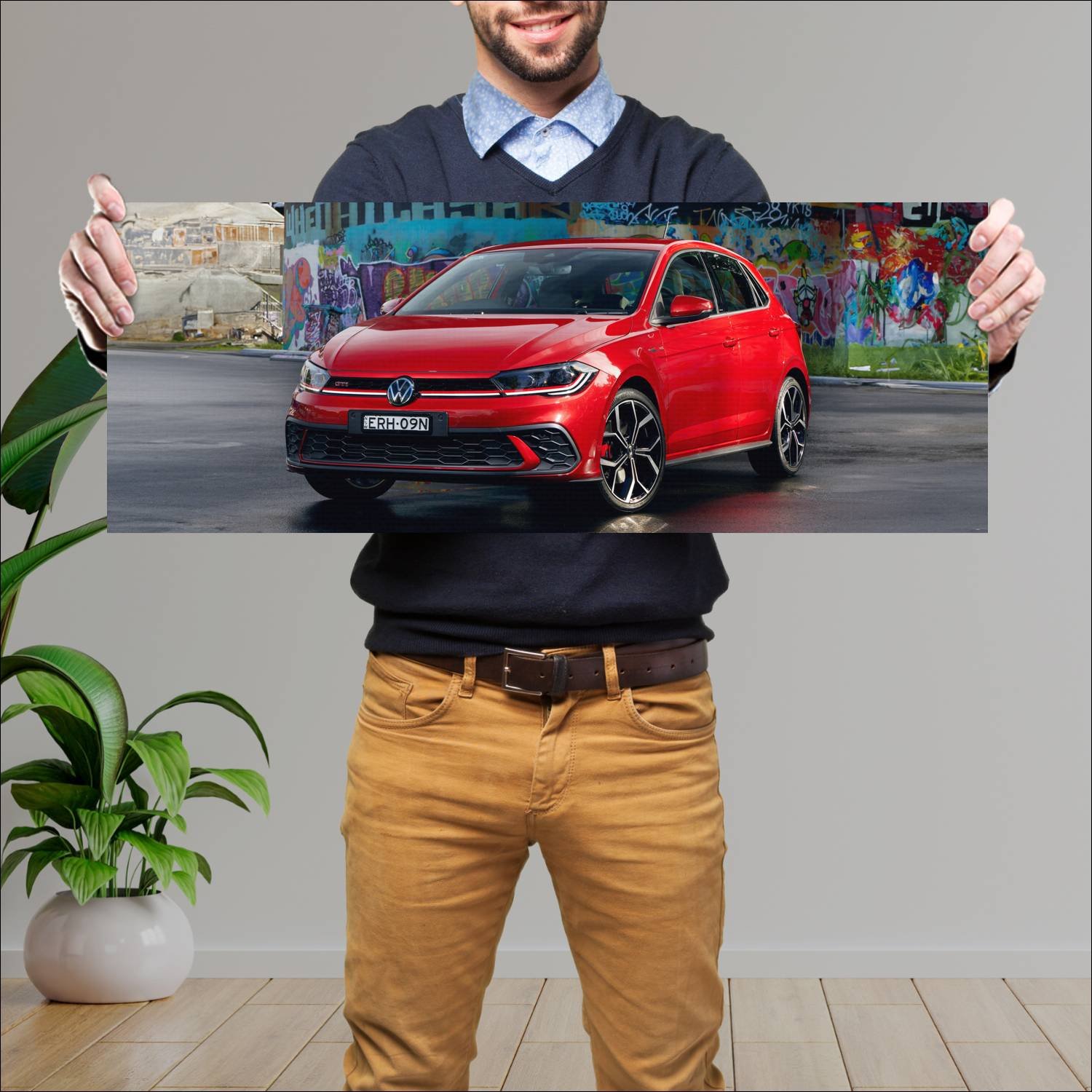 Cuadro grande 30x80cm 2022 volkswagen polo gti au 1 Volkswagen