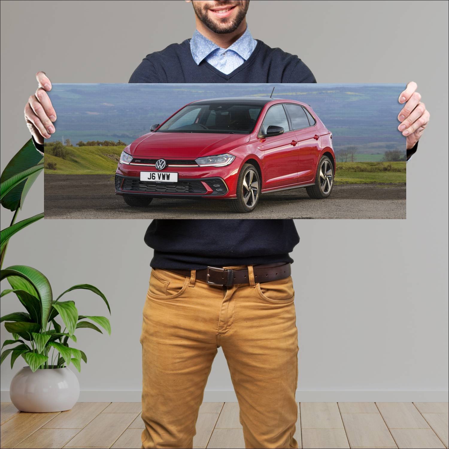 Cuadro grande 30x80cm 2022 volkswagen polo gti uk 2 Volkswagen
