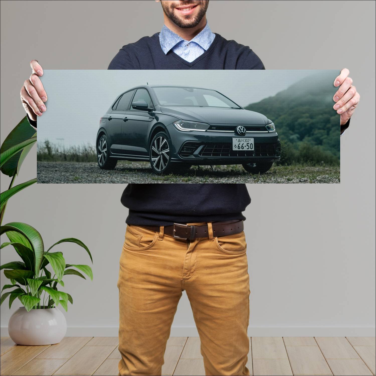 Cuadro grande 30x80cm 2022 volkswagen polo r line 4 Volkswagen