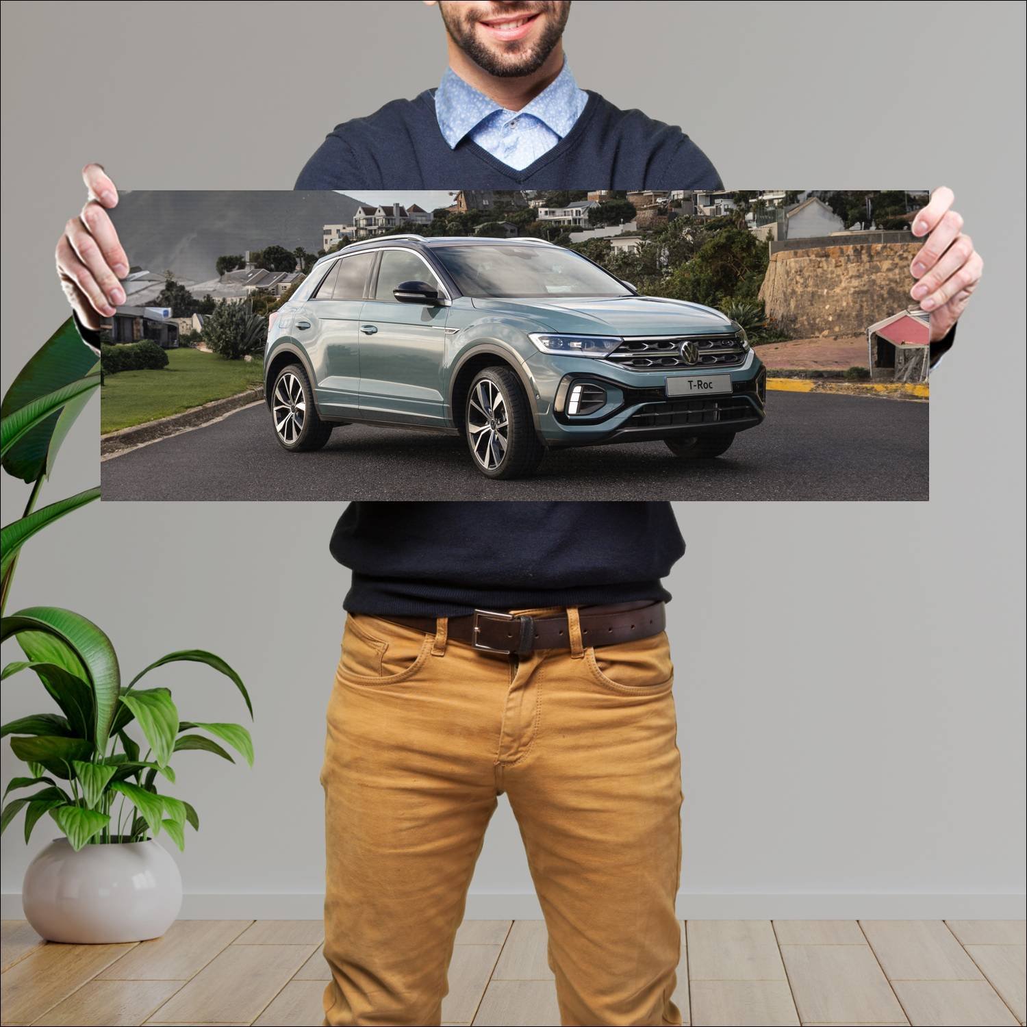 Cuadro grande 30x80cm 2022 volkswagen t roc r line 10 Volkswagen