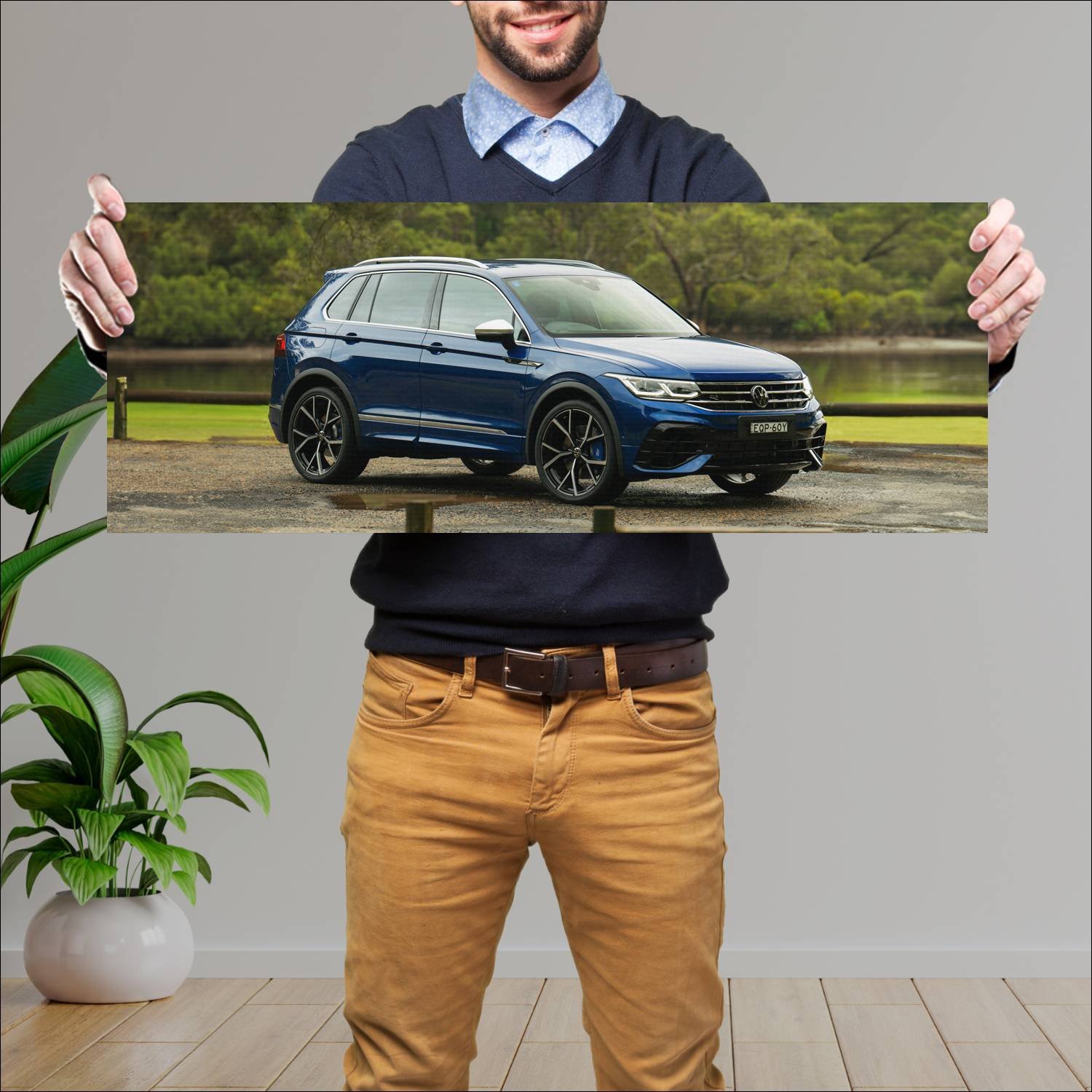 Cuadro grande 30x80cm 2022 volkswagen tiguan r au 25 Volkswagen