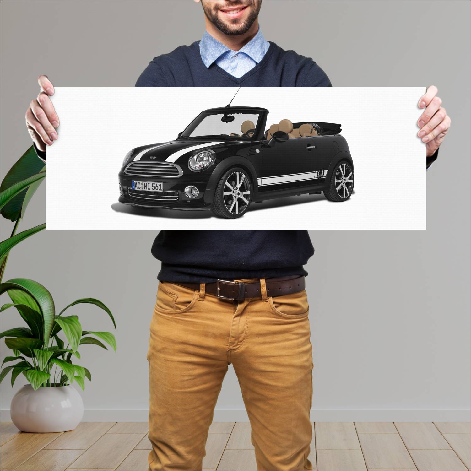 Cuadro grande 30x80cm 2009 mini cooper cabrio by a 46 Mini