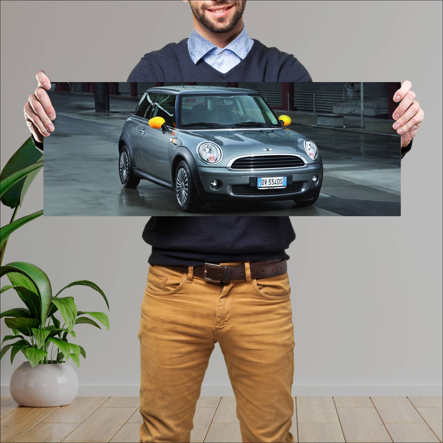 Cuadro grande 30x80cm 2009 mini one ray auto 60 Mini