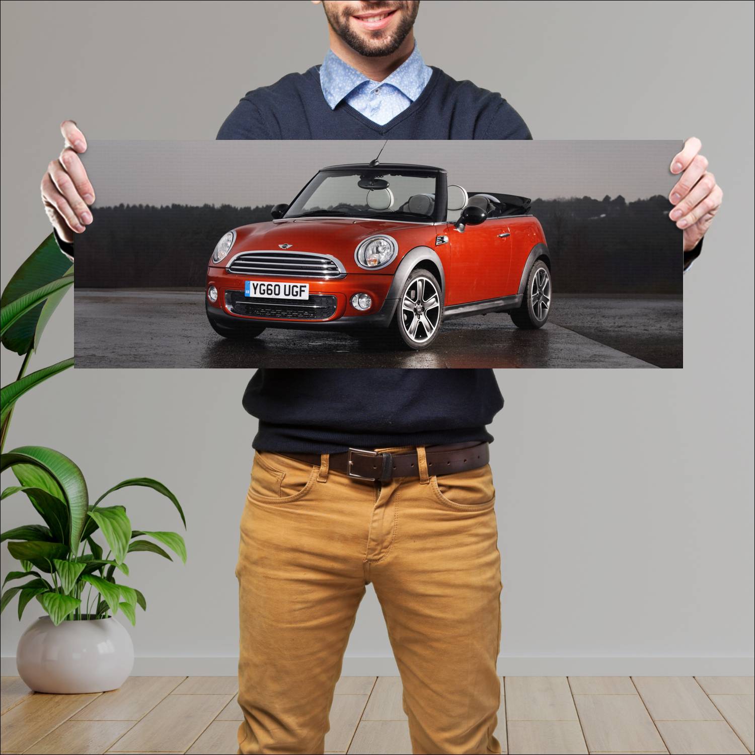 Cuadro grande 30x80cm 2010 mini cooper convertible 65 Mini