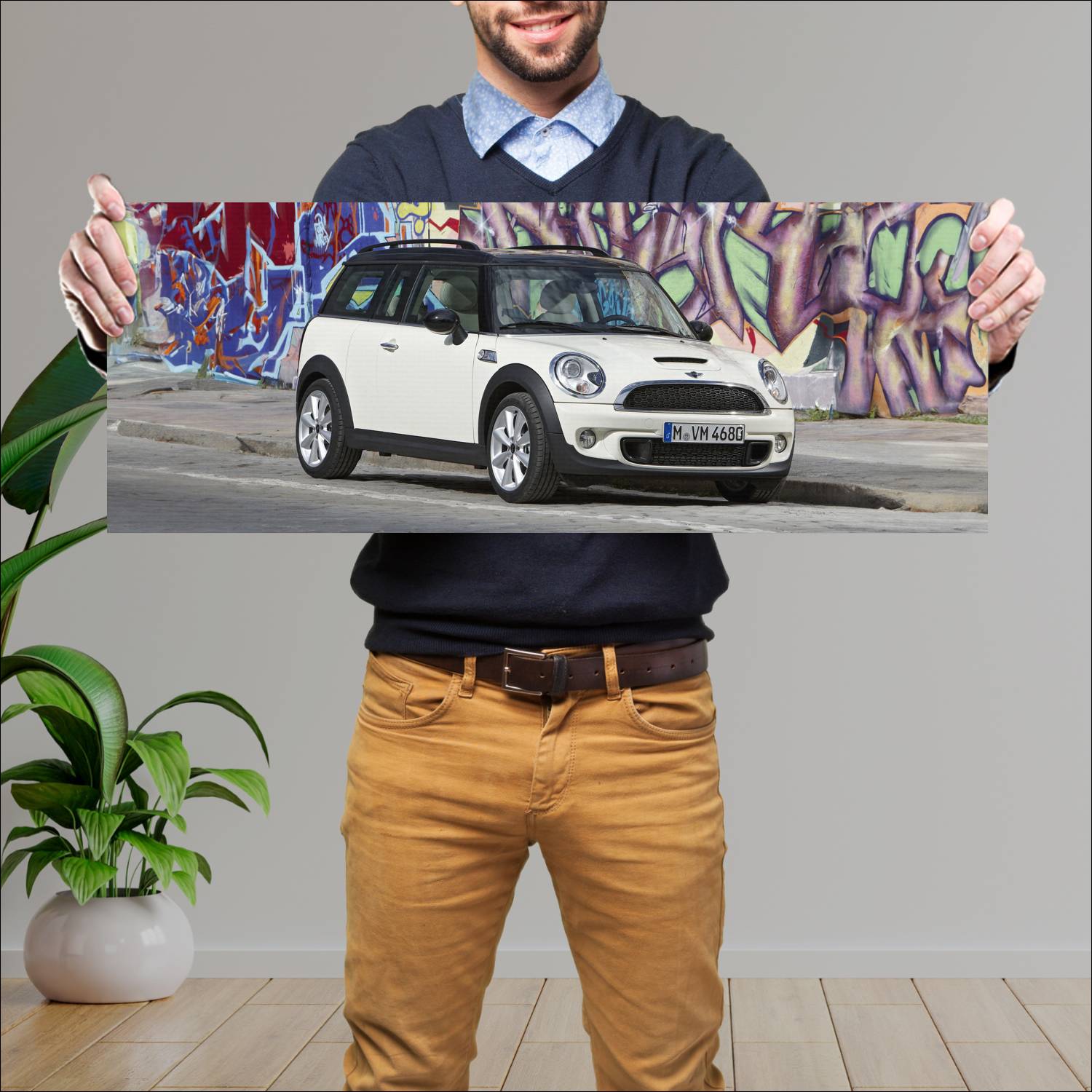 Cuadro grande 30x80cm 2010 mini cooper s clubman 3 75 Mini