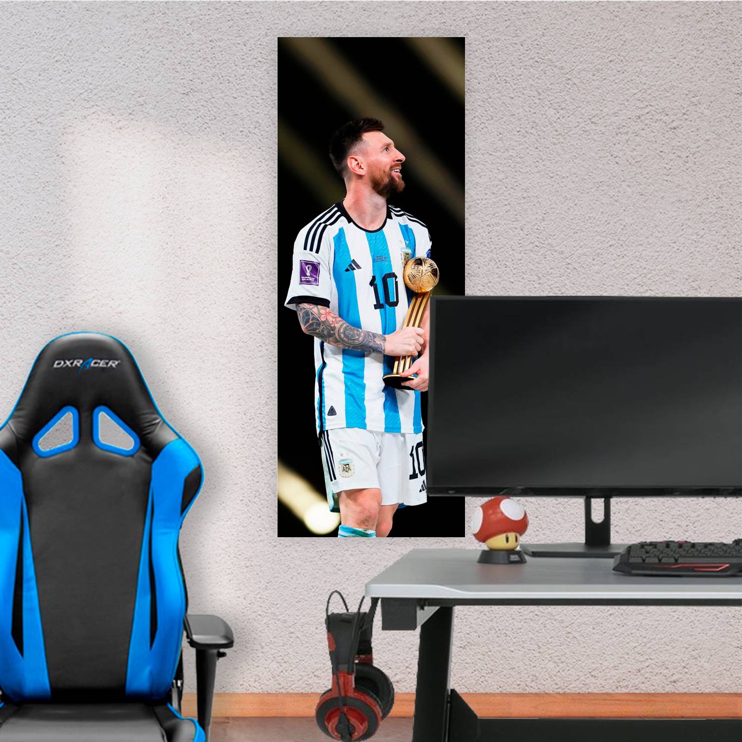Cuadro grande 30x80cm Lionel Messi Premio Futbol