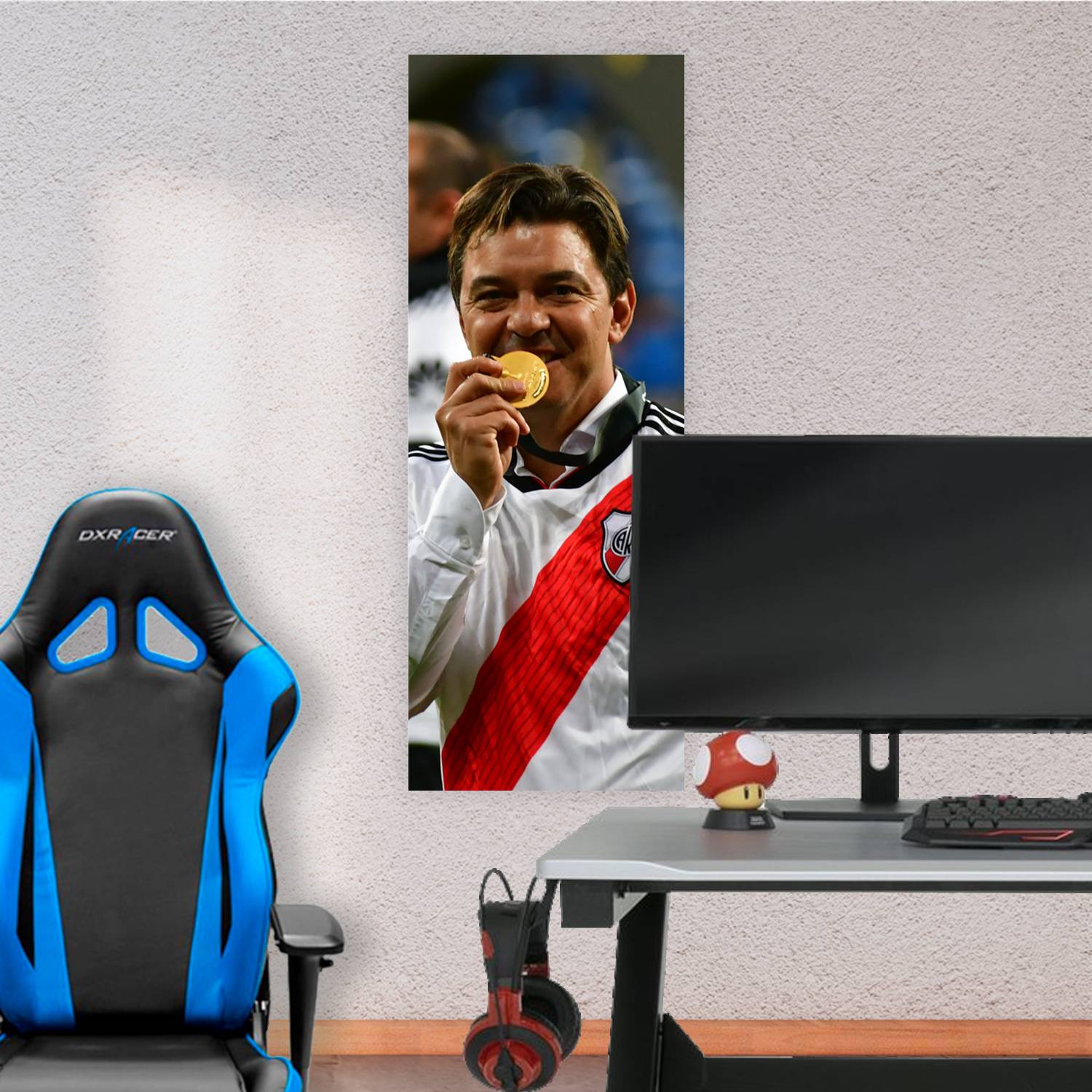 Cuadro grande 30x80cm Gallardo camiseta de river Futbol