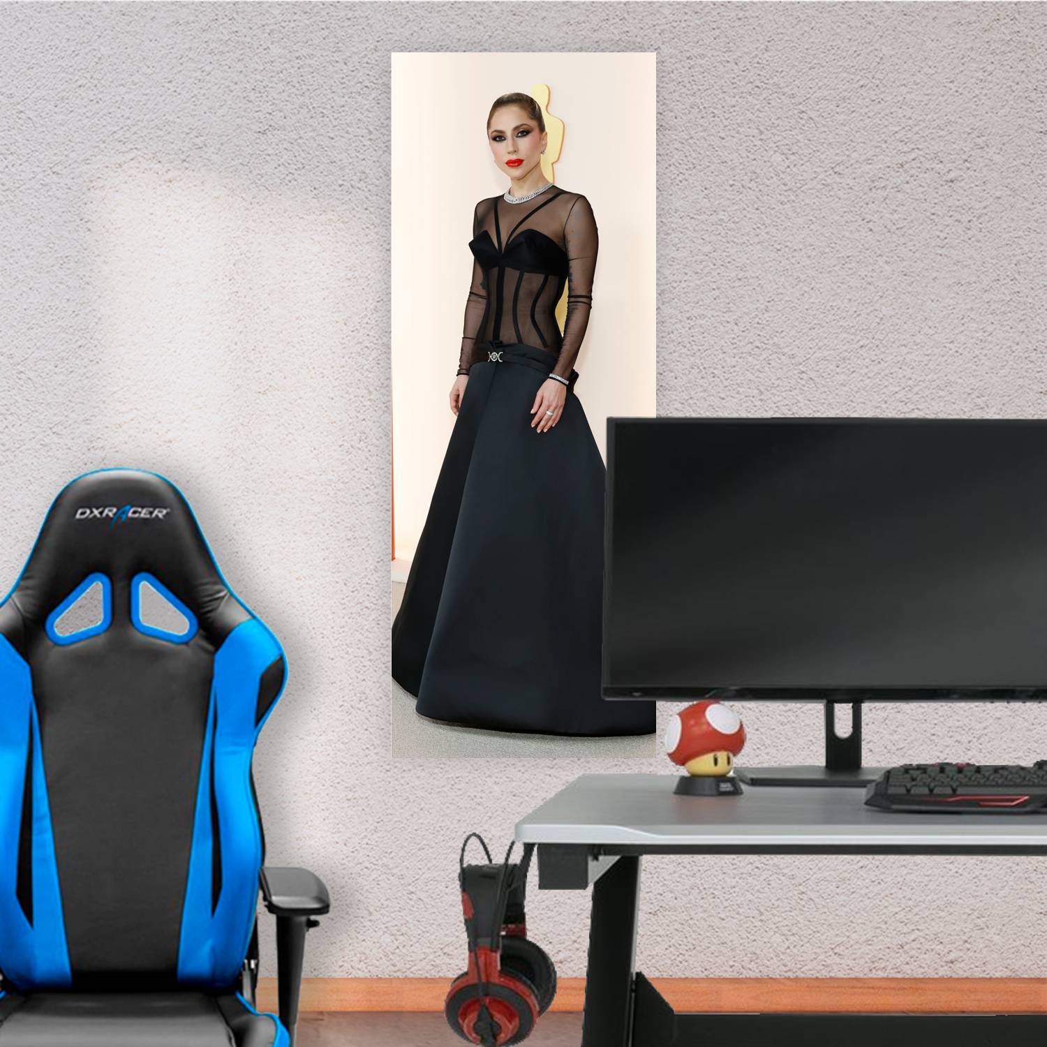 Cuadro grande 30x80cm Lady Gaga Vestido Negro Musica