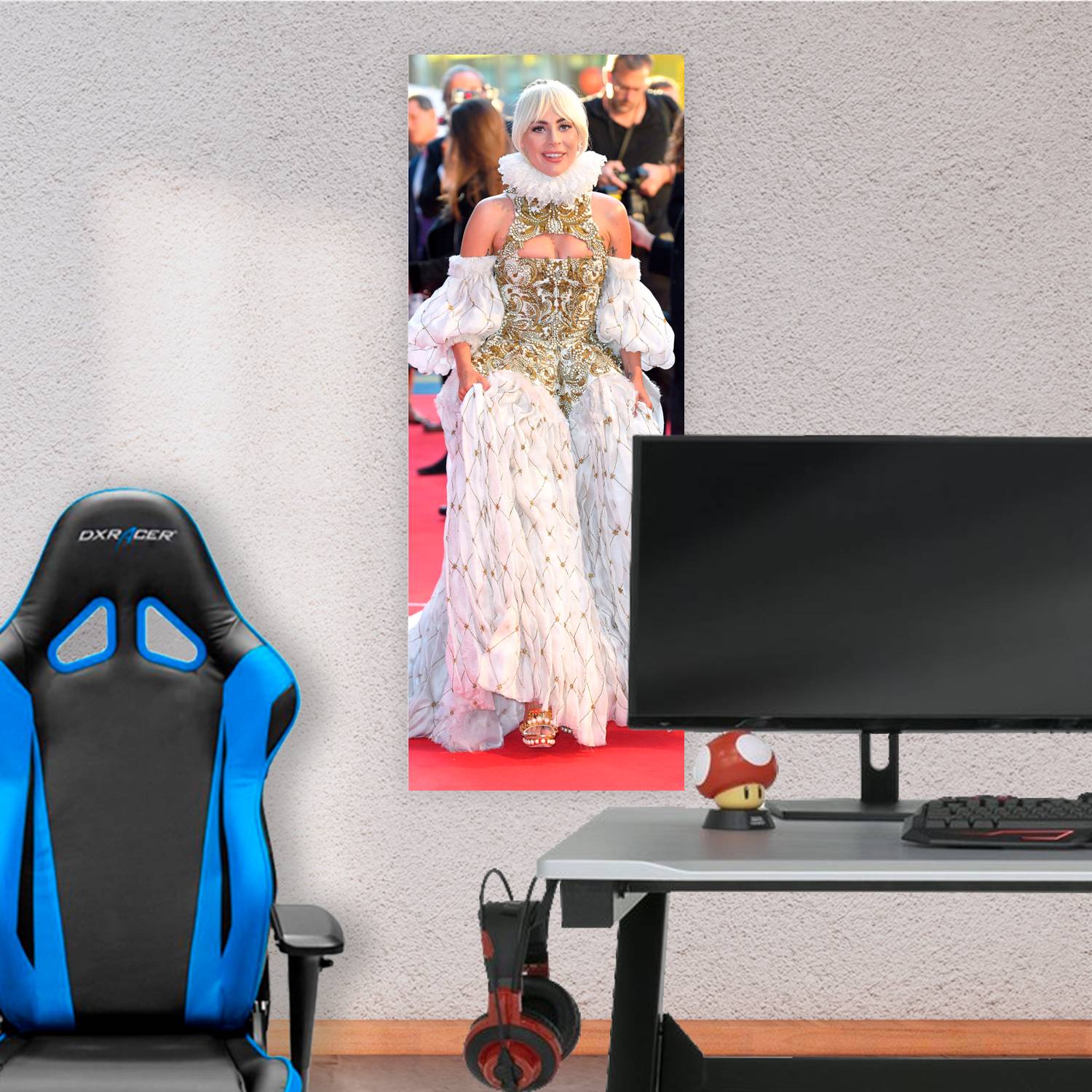 Cuadro grande 30x80cm Lady Gaga Vestido blanco Musica