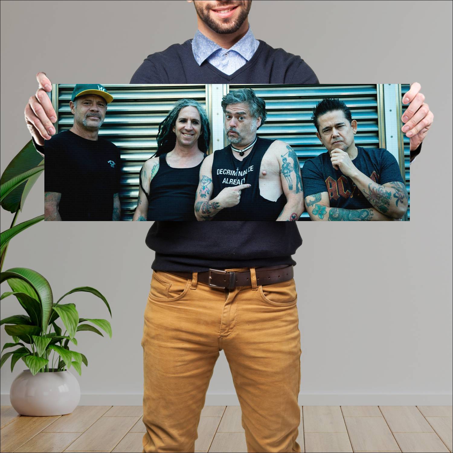 Cuadro grande 30x80cm Nofx Melvin, Fat Mike, El Hefe y Erik Musica