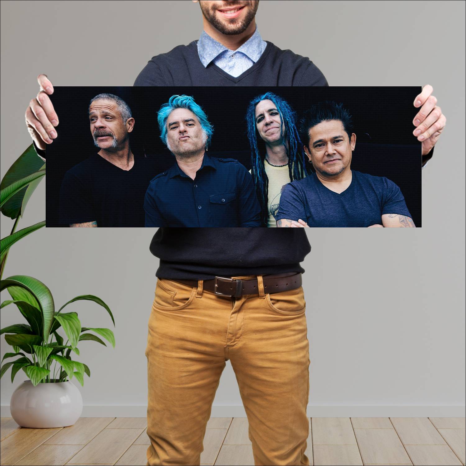 Cuadro grande 30x80cm Nofx El Hefe, Erik , Melvin y Fat Mike Musica