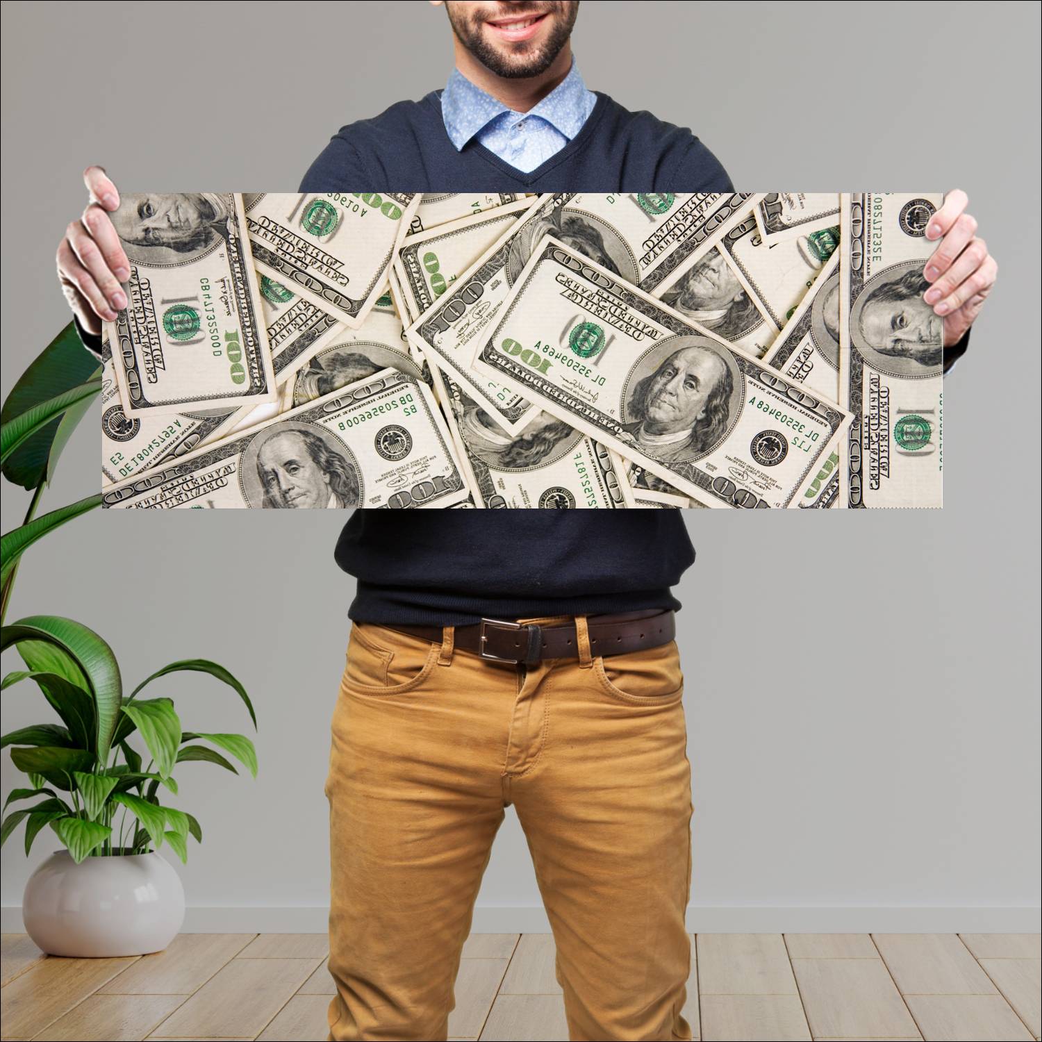Cuadro grande 30x80cm Dolares Diseño AN