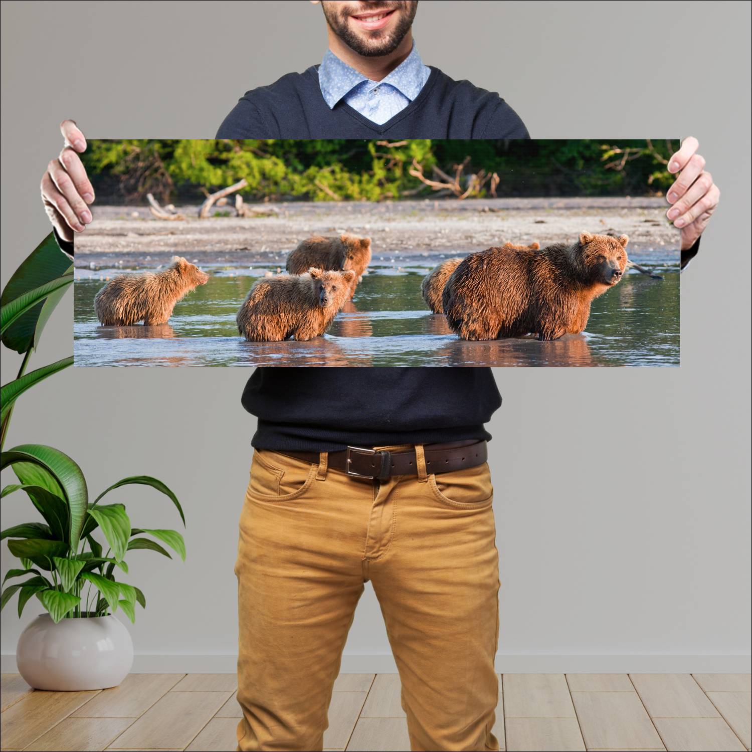 Cuadro grande 30x80cm Osos Diseño AN