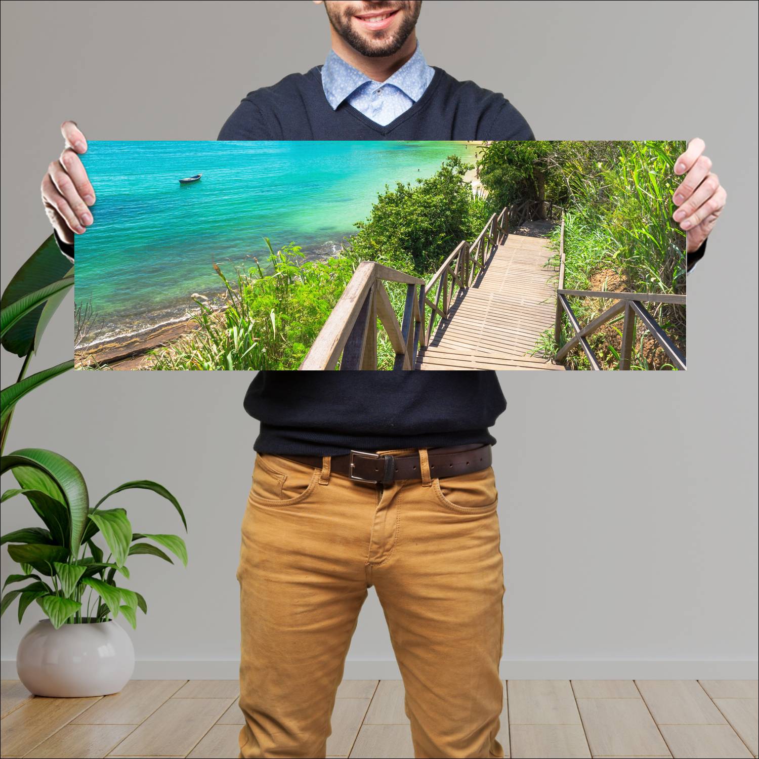 Cuadro grande 30x80cm Playa Azeda Buzios Diseño AN