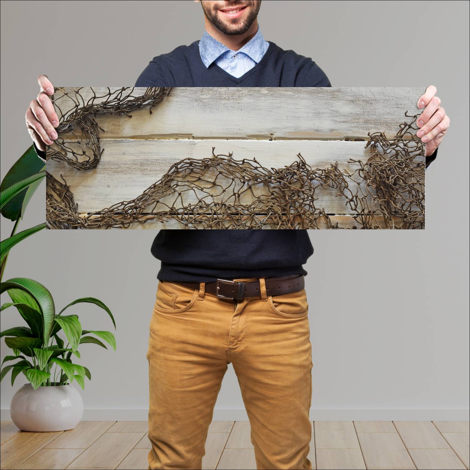 Cuadro grande 30x80cm Red de pesca Diseño AN