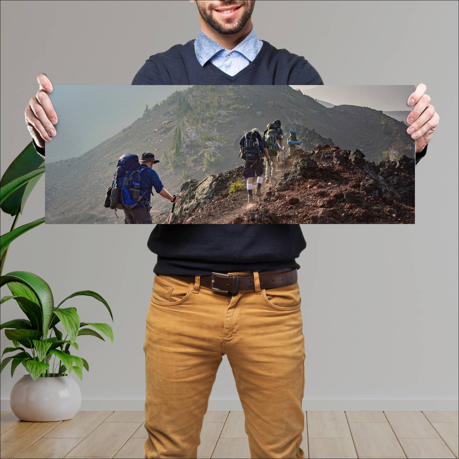 Cuadro grande 30x80cm Senderismo Diseño AN