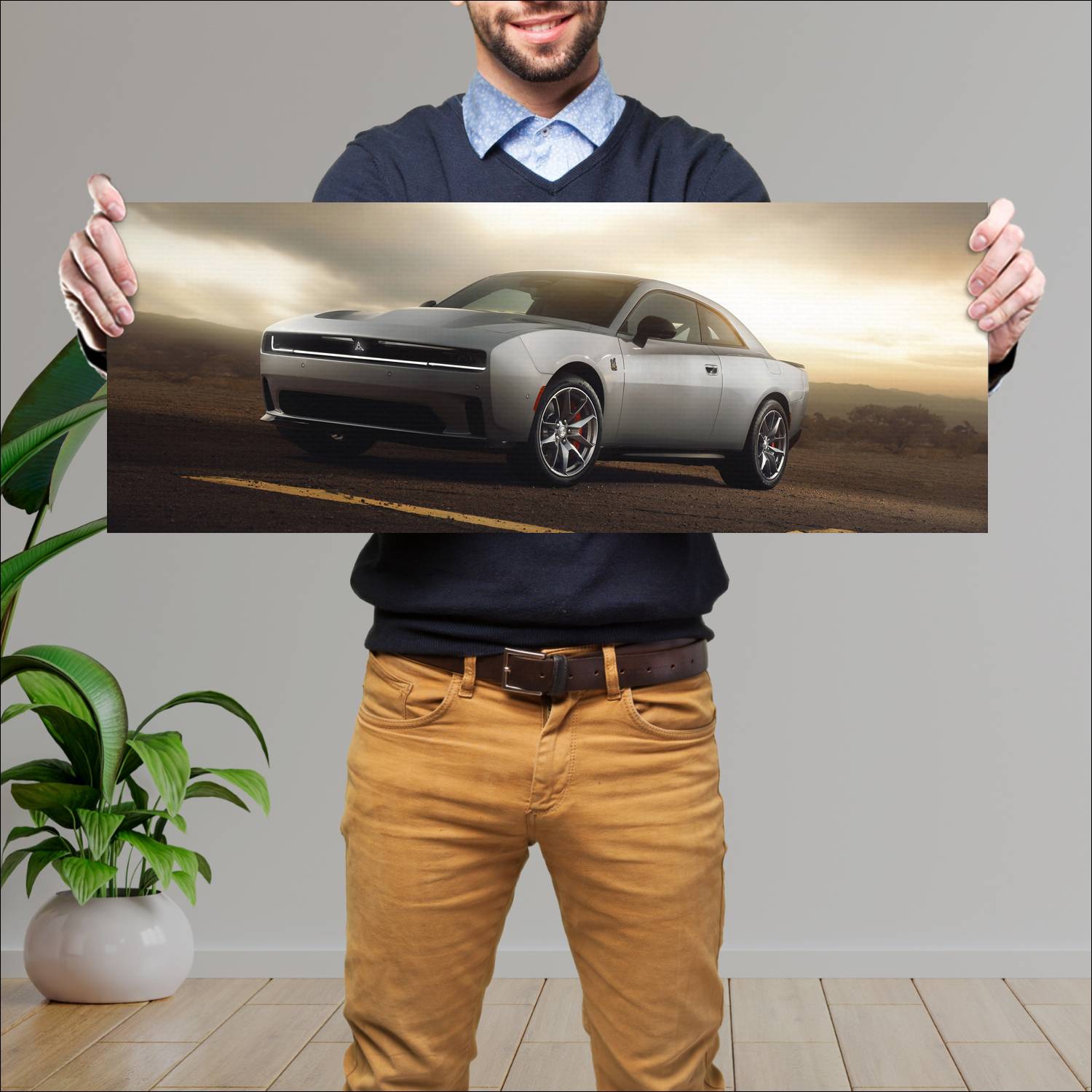 Cuadro grande 30x80cm 2024 Dodge Charger Dayt Dodge