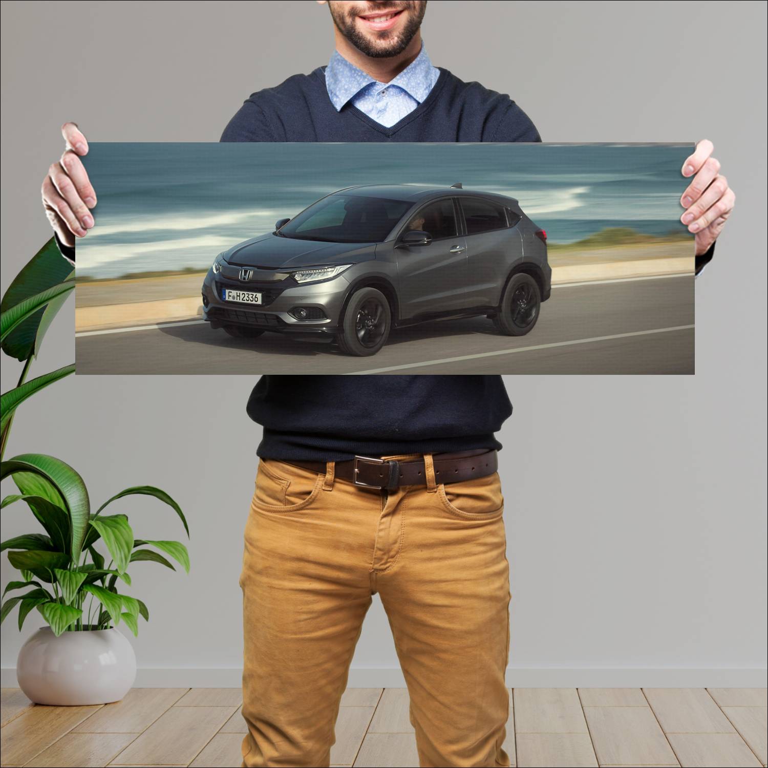 Cuadro grande 30x80cm 2025 honda hrv gris honda