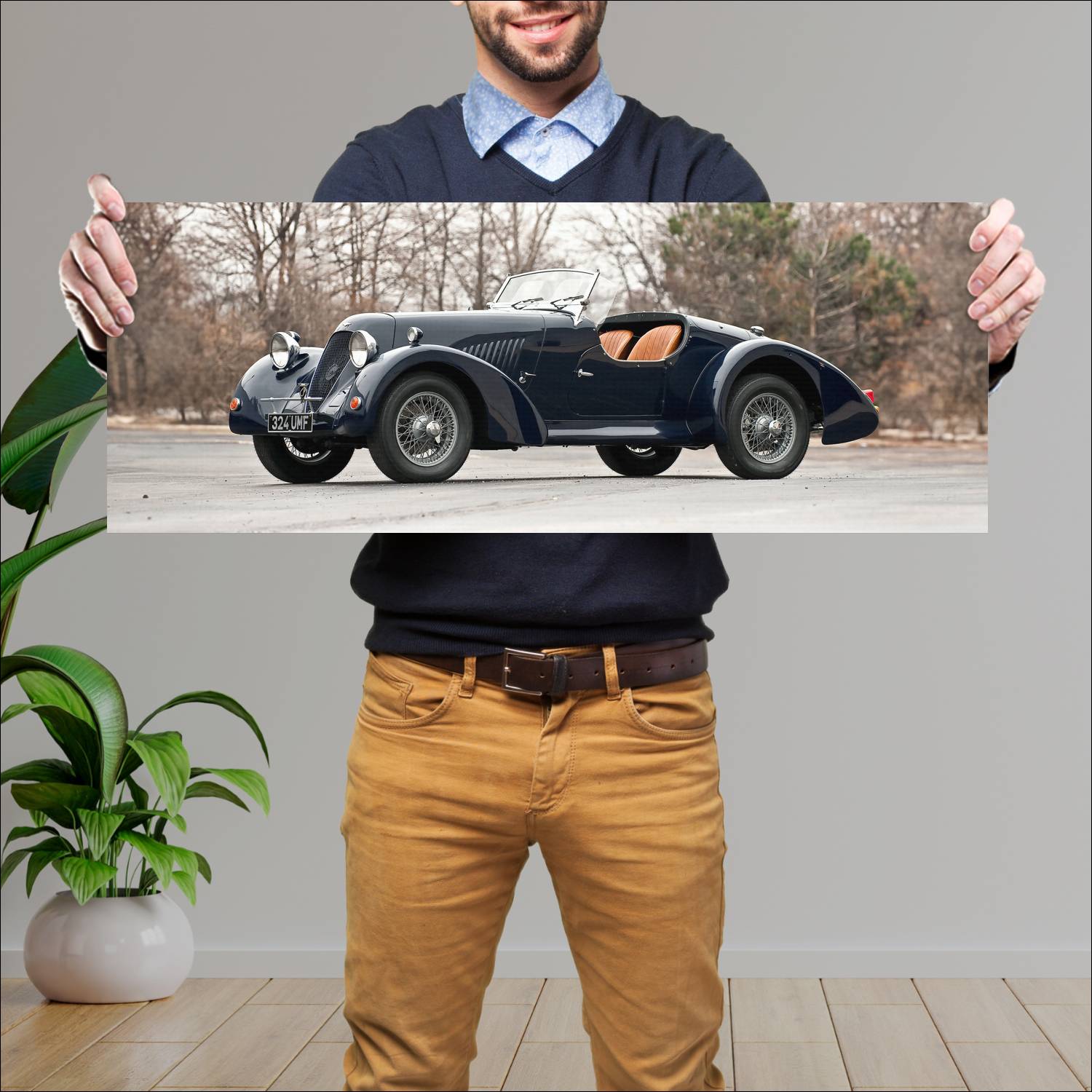Cuadro grande 30x80cm 1959 aston martin jaguar c t 45 Aston Martin