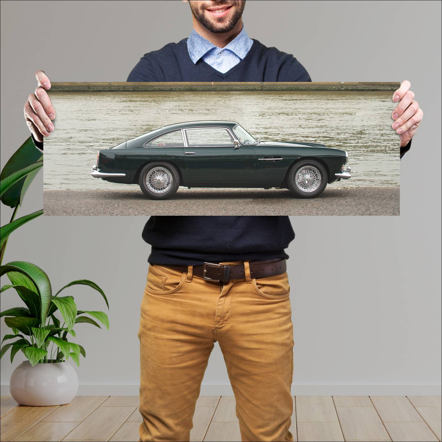 Cuadro grande 30x80cm 1960 aston martin db4 series 55 Aston Martin