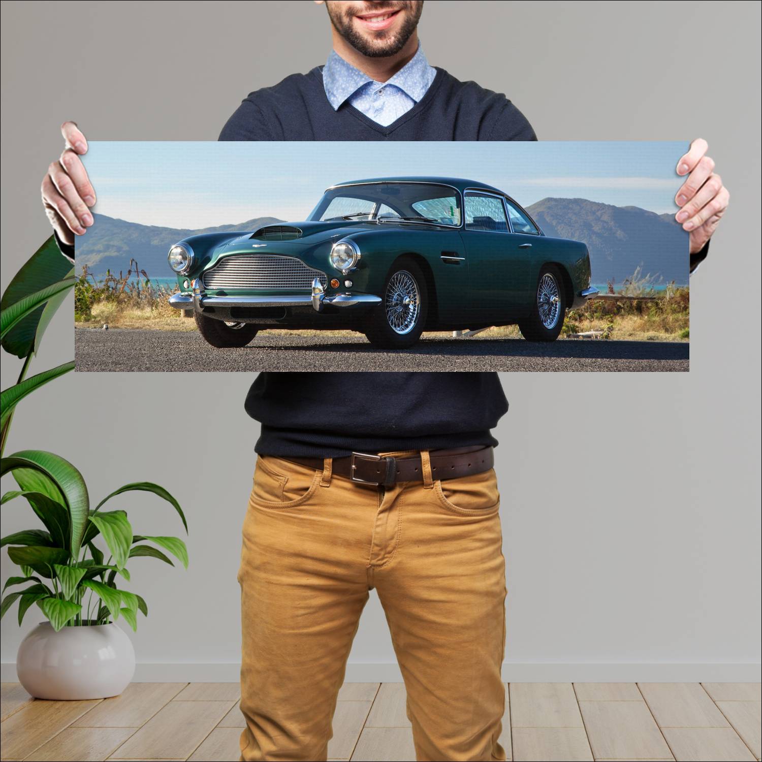 Cuadro grande 30x80cm 1960 aston martin db4 series 56 Aston Martin