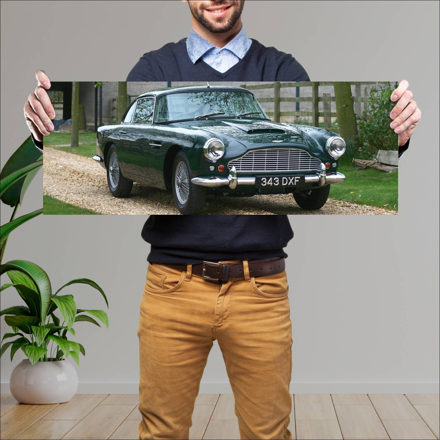 Cuadro grande 30x80cm 1961 aston martin db4 series 73 Aston Martin