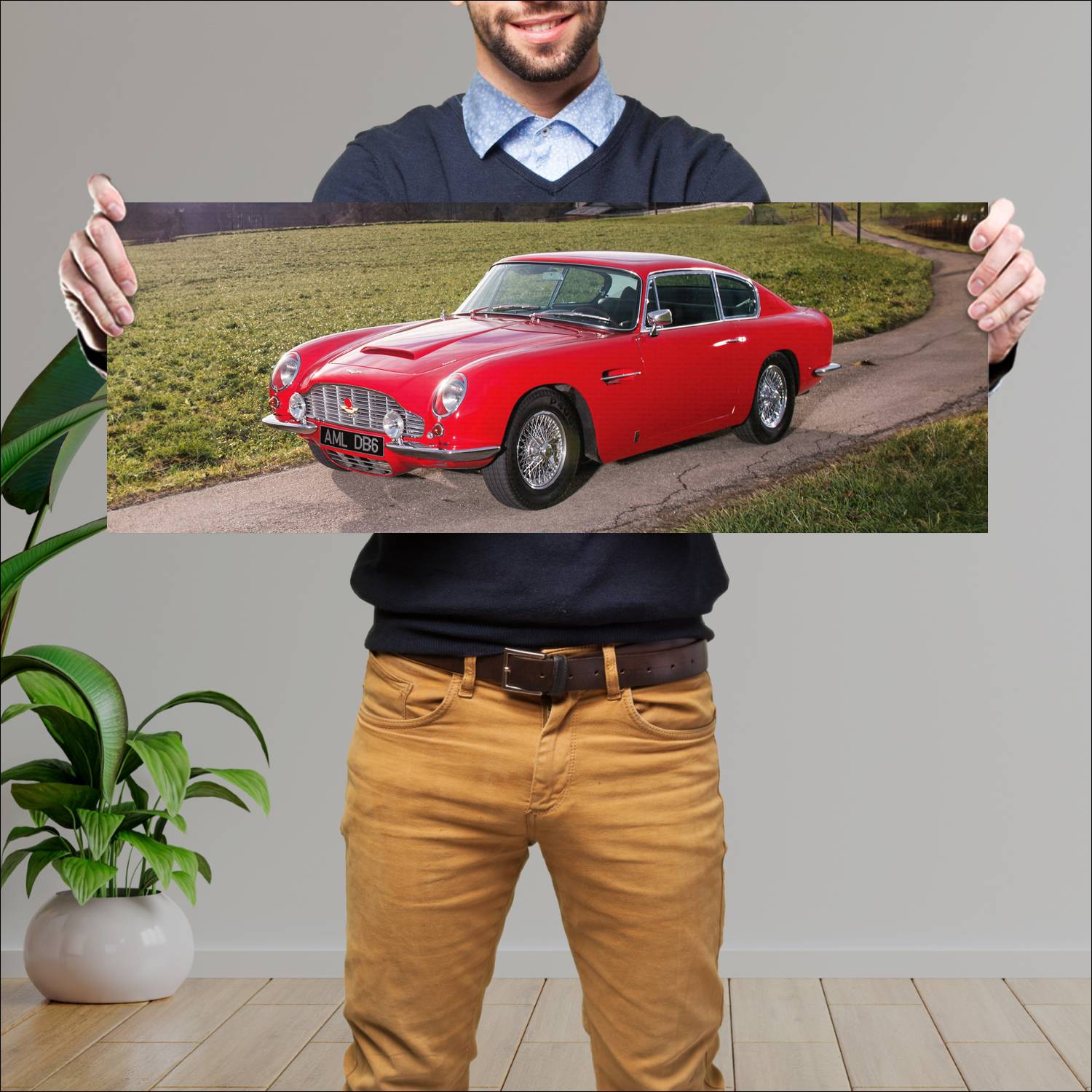 Cuadro grande 30x80cm 1965 aston martin db6 auto 99 Aston Martin