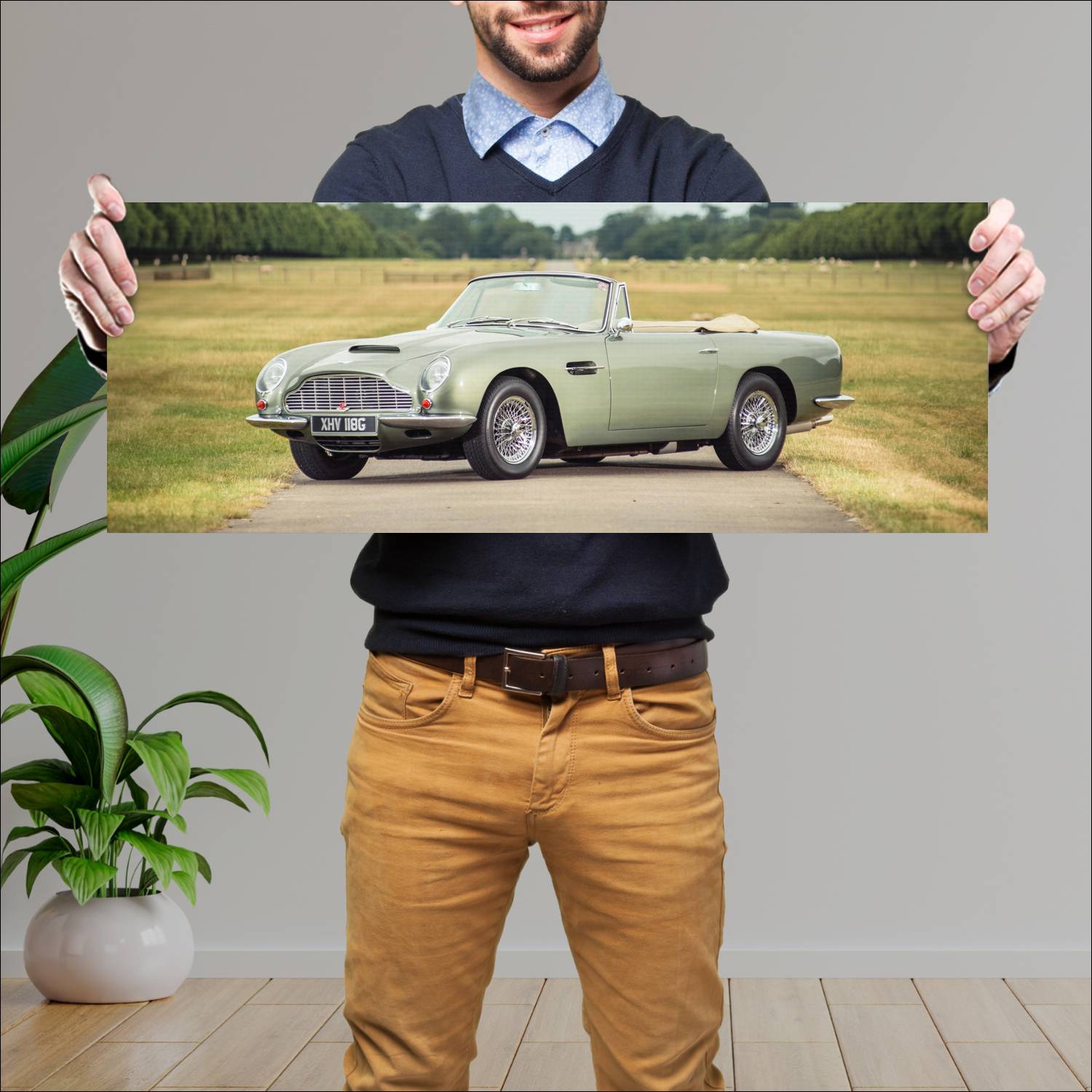 Cuadro grande 30x80cm 1965 aston martin db6 vantag 110 Aston Martin