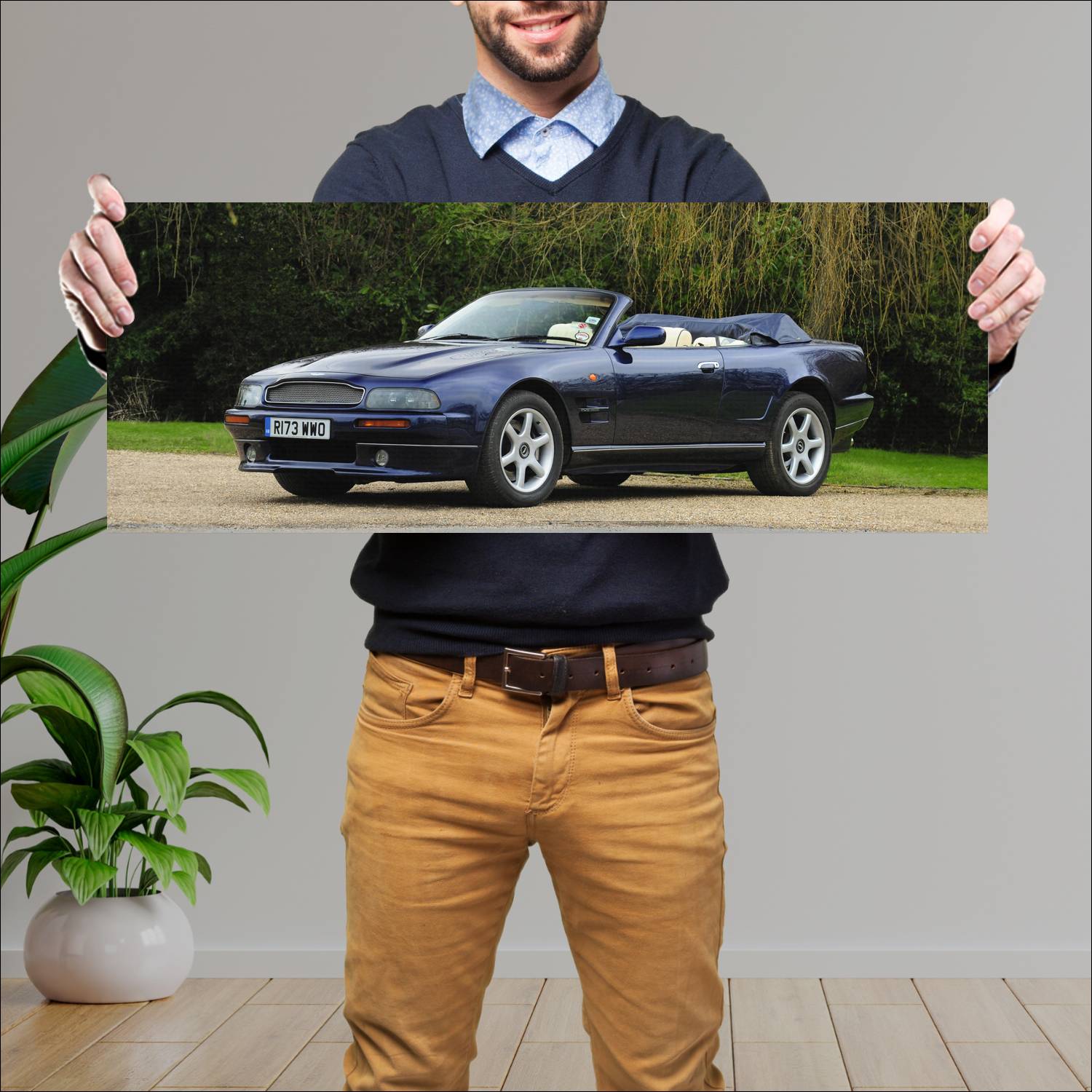 Cuadro grande 30x80cm 1997 aston martin v8 volante 198 Aston Martin