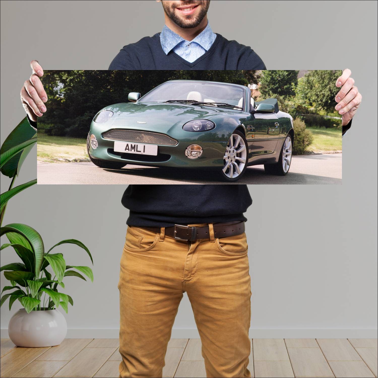 Cuadro grande 30x80cm 1999 aston martin db7 vantag 205 Aston Martin