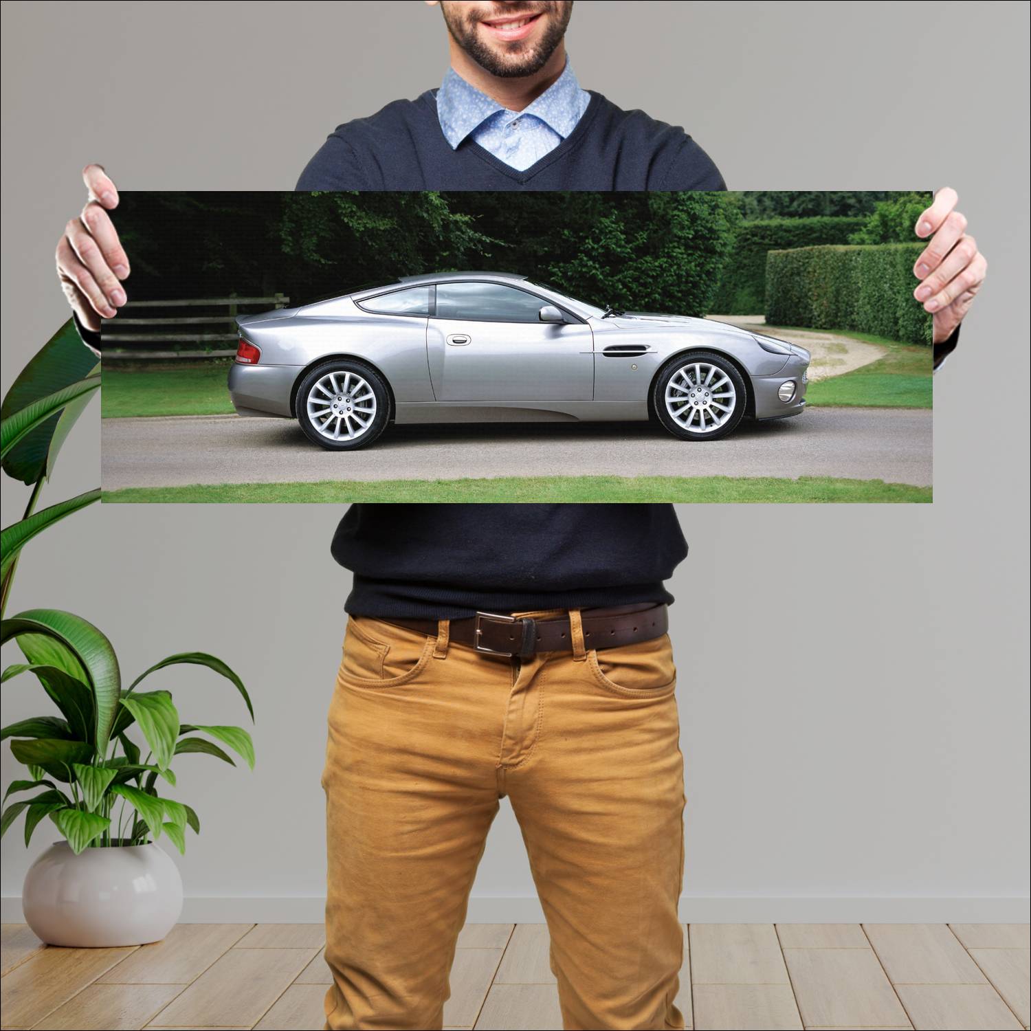 Cuadro grande 30x80cm 2001 aston martin v12 vanqui 213 Aston Martin