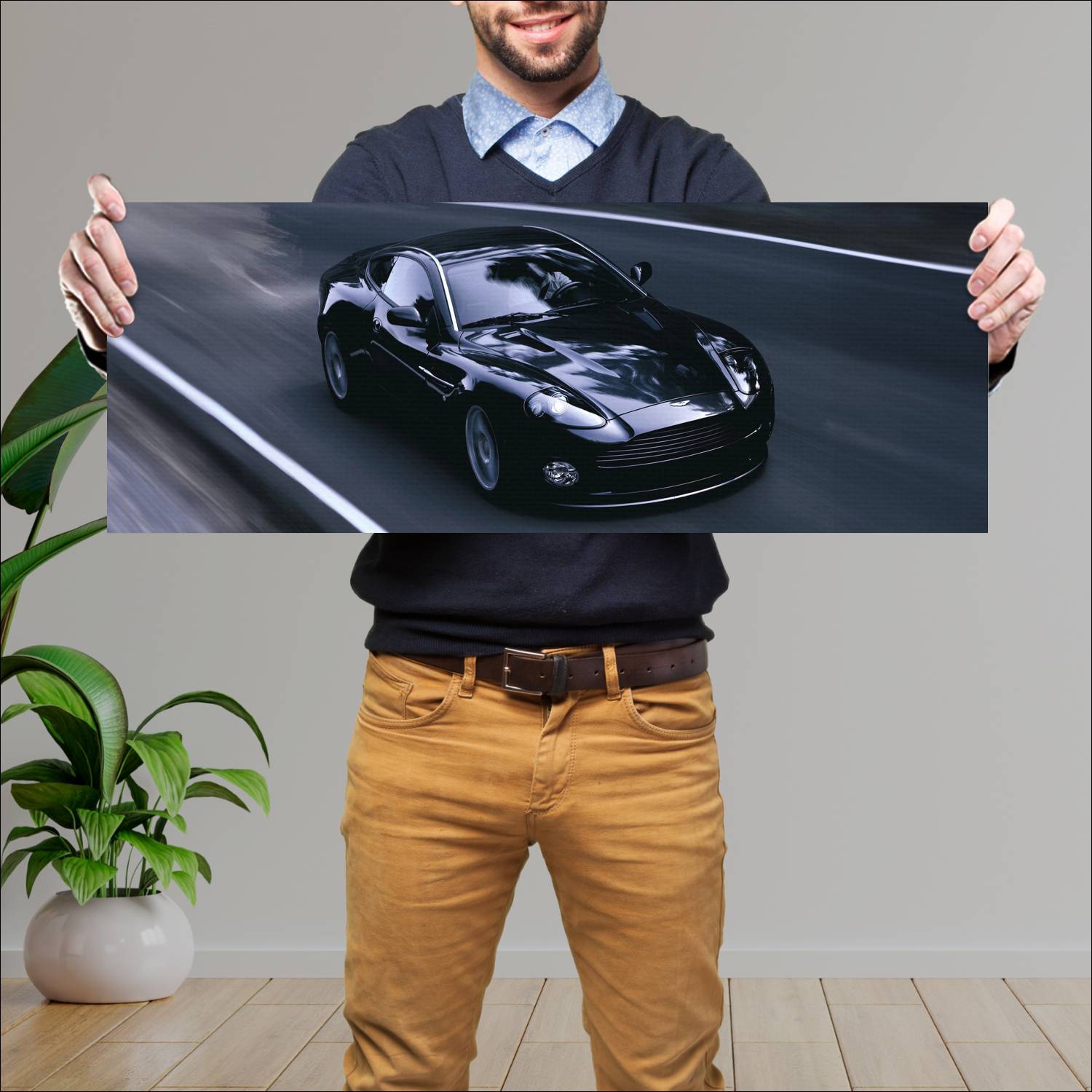 Cuadro grande 30x80cm 2004 aston martin vanquish s 246 Aston Martin