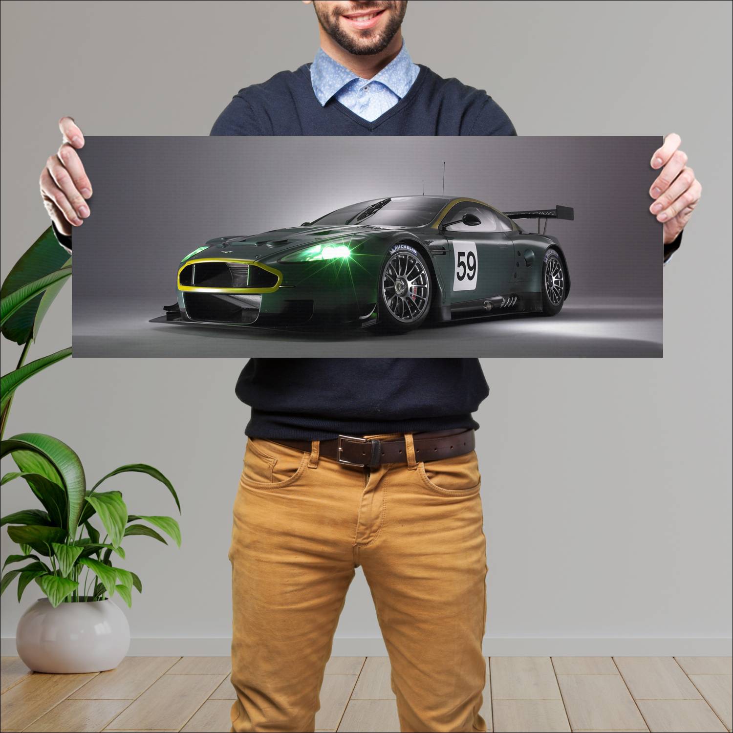 Cuadro grande 30x80cm 2005 aston martin dbr9 auto 251 Aston Martin