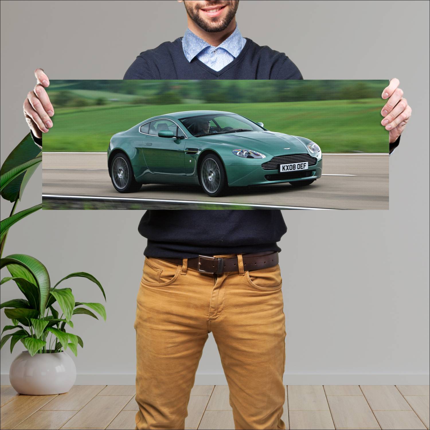 Cuadro grande 30x80cm 2008 aston martin v8 vantage 286 Aston Martin