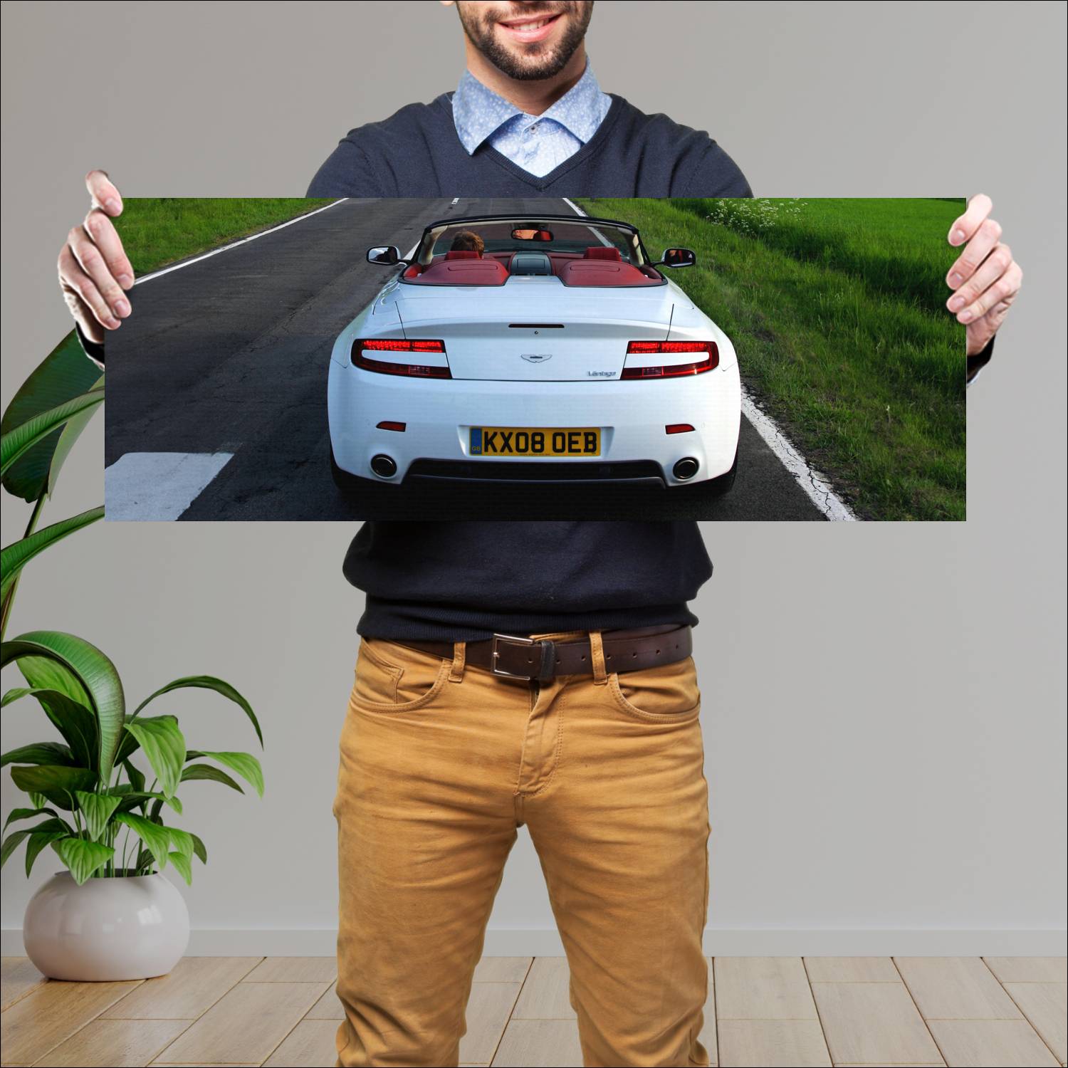 Cuadro grande 30x80cm 2008 aston martin v8 vantage 291 Aston Martin