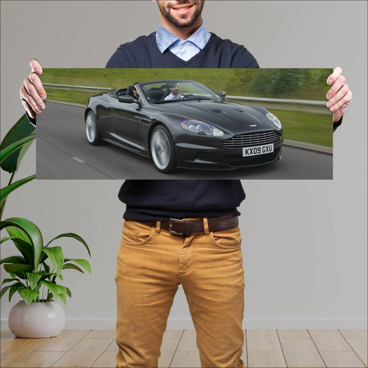 Cuadro grande 30x80cm 2009 aston martin dbs volant 301 Aston Martin
