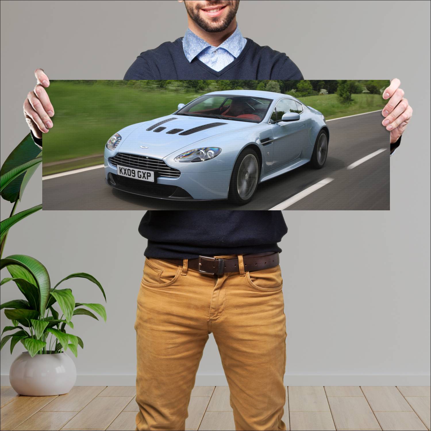 Cuadro grande 30x80cm 2009 aston martin v12 vantag 310 Aston Martin