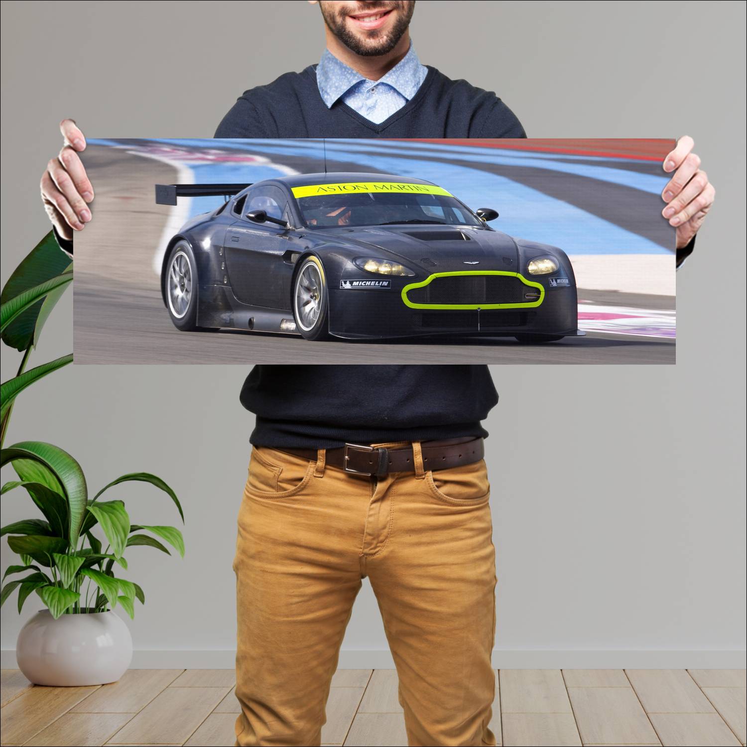Cuadro grande 30x80cm 2009 aston martin vantage gt 317 Aston Martin
