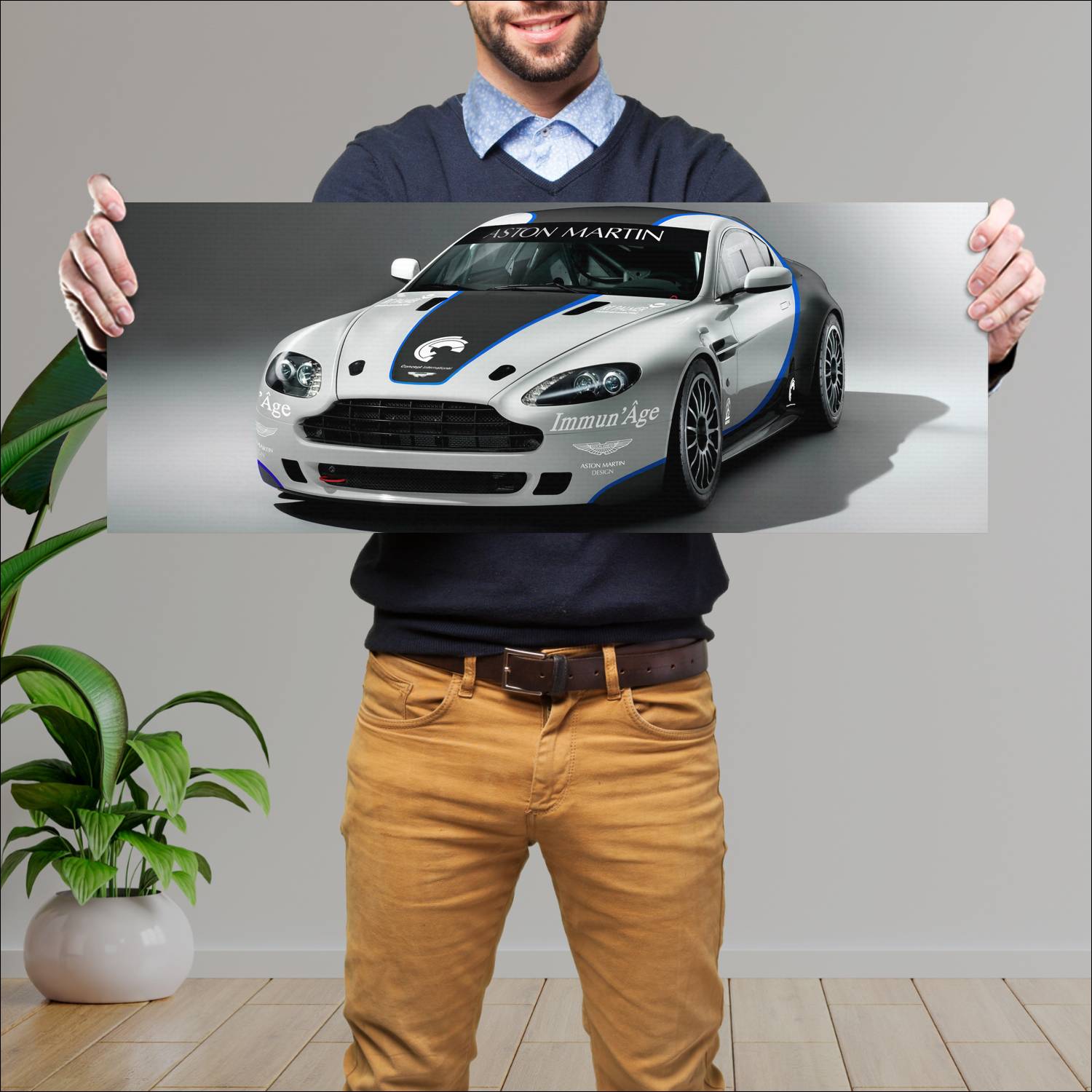 Cuadro grande 30x80cm 2009 aston martin vantage gt 319 Aston Martin