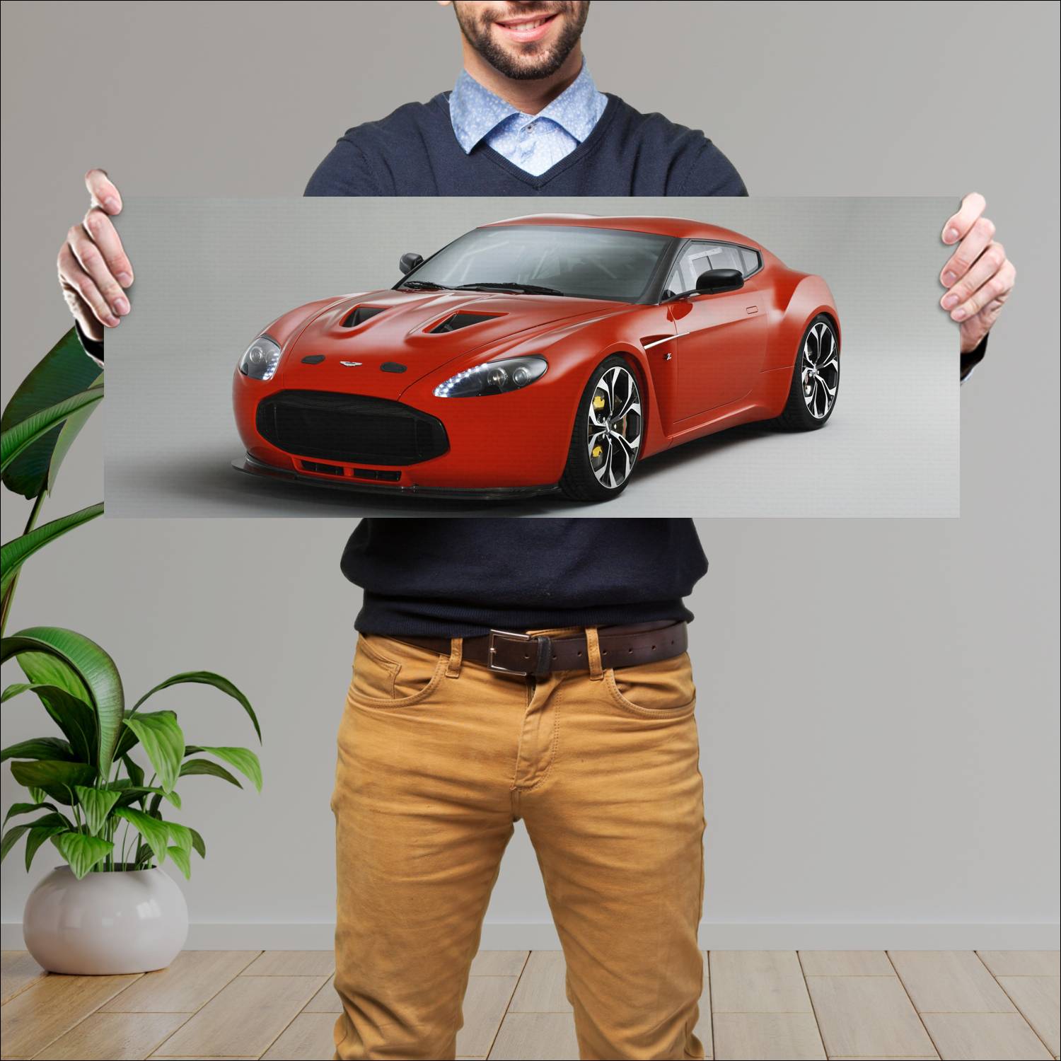 Cuadro grande 30x80cm 2011 aston martin v12 zagato 358 Aston Martin