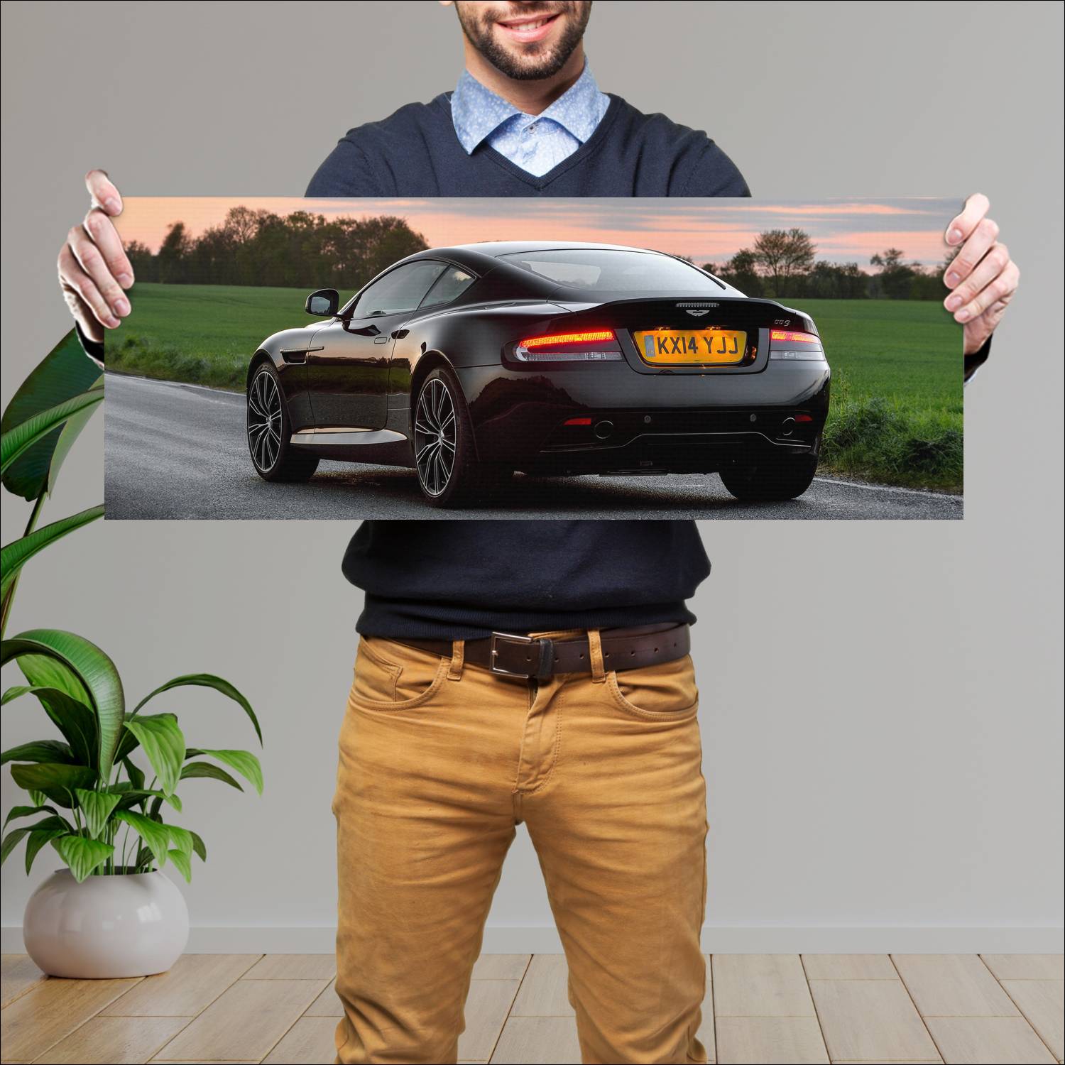 Cuadro grande 30x80cm 2014 aston martin db9 carbon 466 Aston Martin